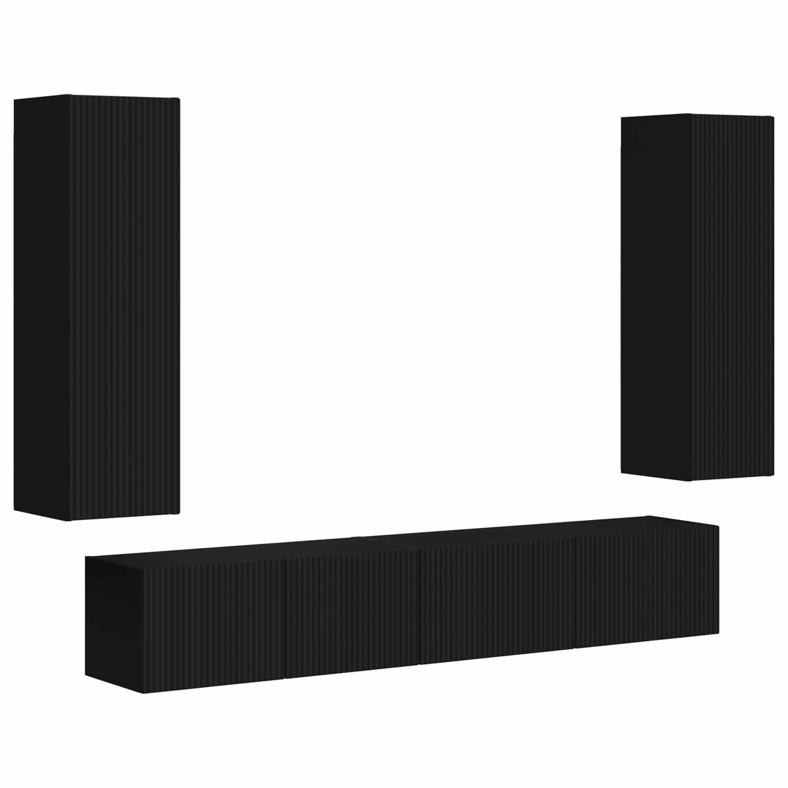 vidaXL Tv-meubelset Wandgemonteerd 3 pcs Wit Bewerkt hout