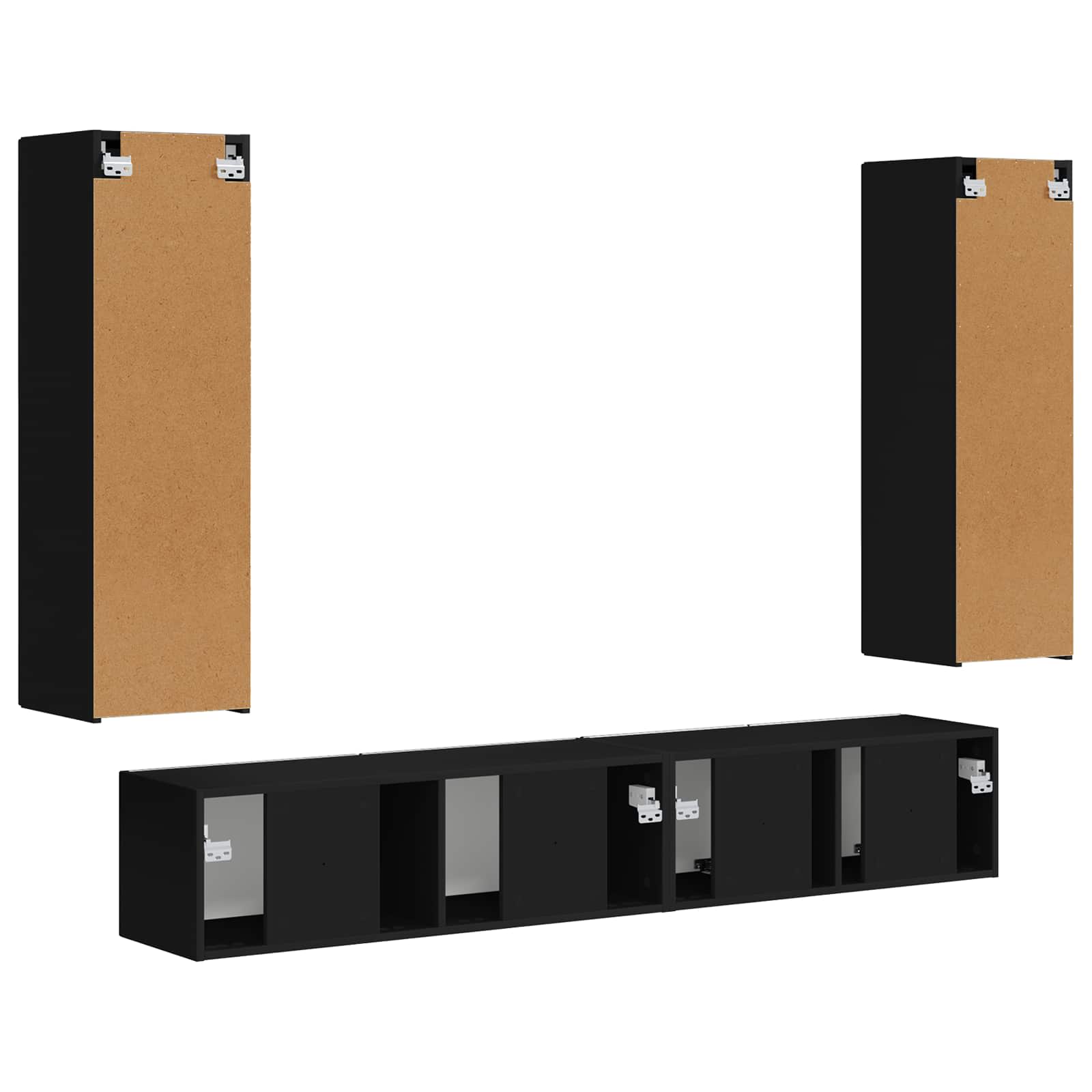 vidaXL Tv-meubelset Wandgemonteerd 3 pcs Wit Bewerkt hout