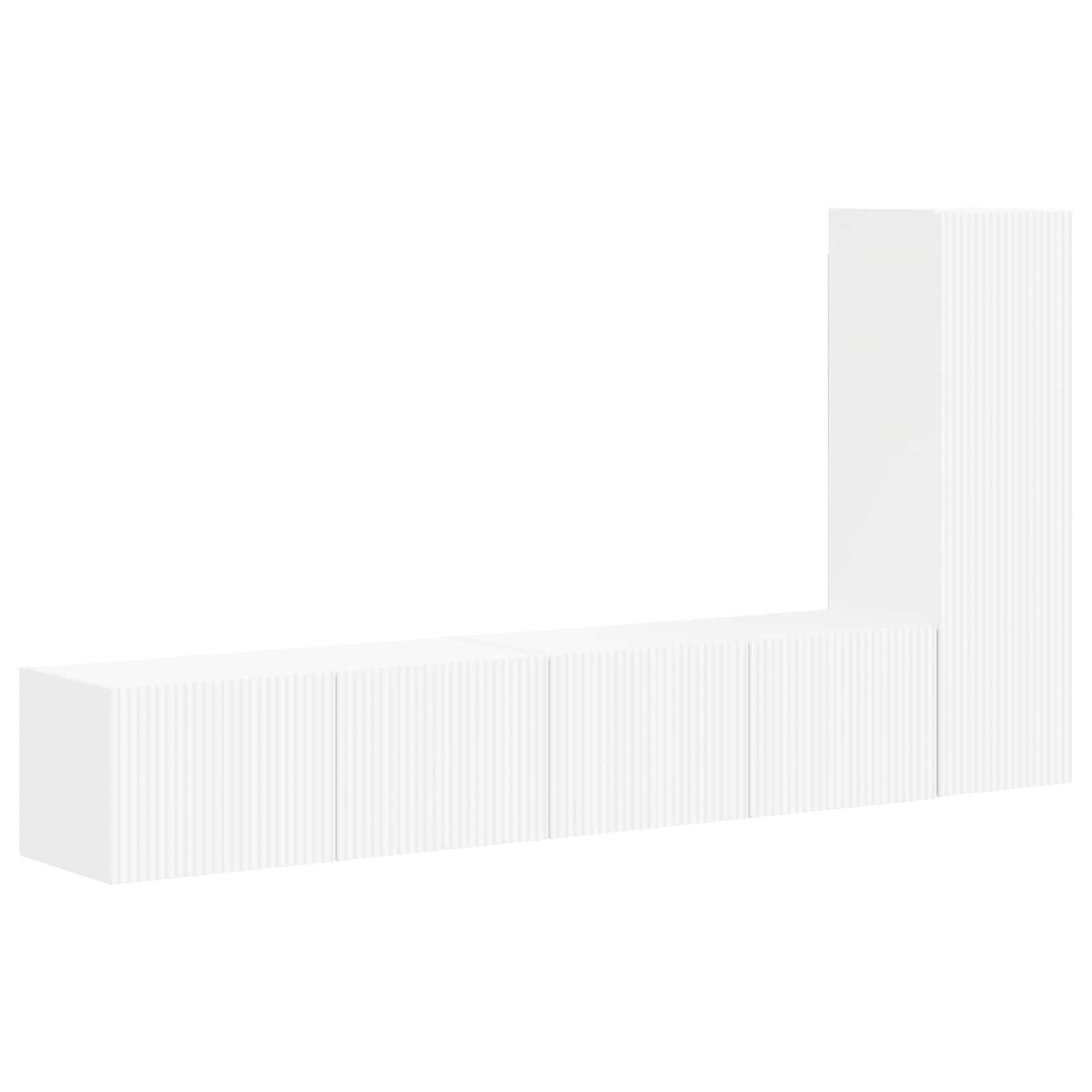 vidaXL Tv-meubelset Wandgemonteerd 2 pcs Wit Bewerkt hout