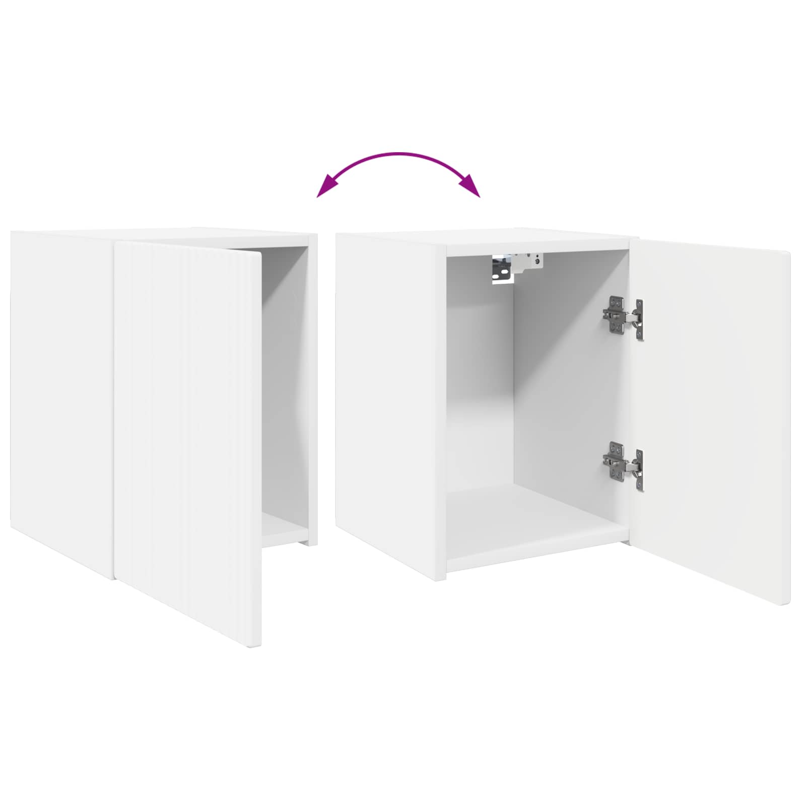 vidaXL Tv-meubelset Wandgemonteerd 4 pcs Wit Bewerkt hout
