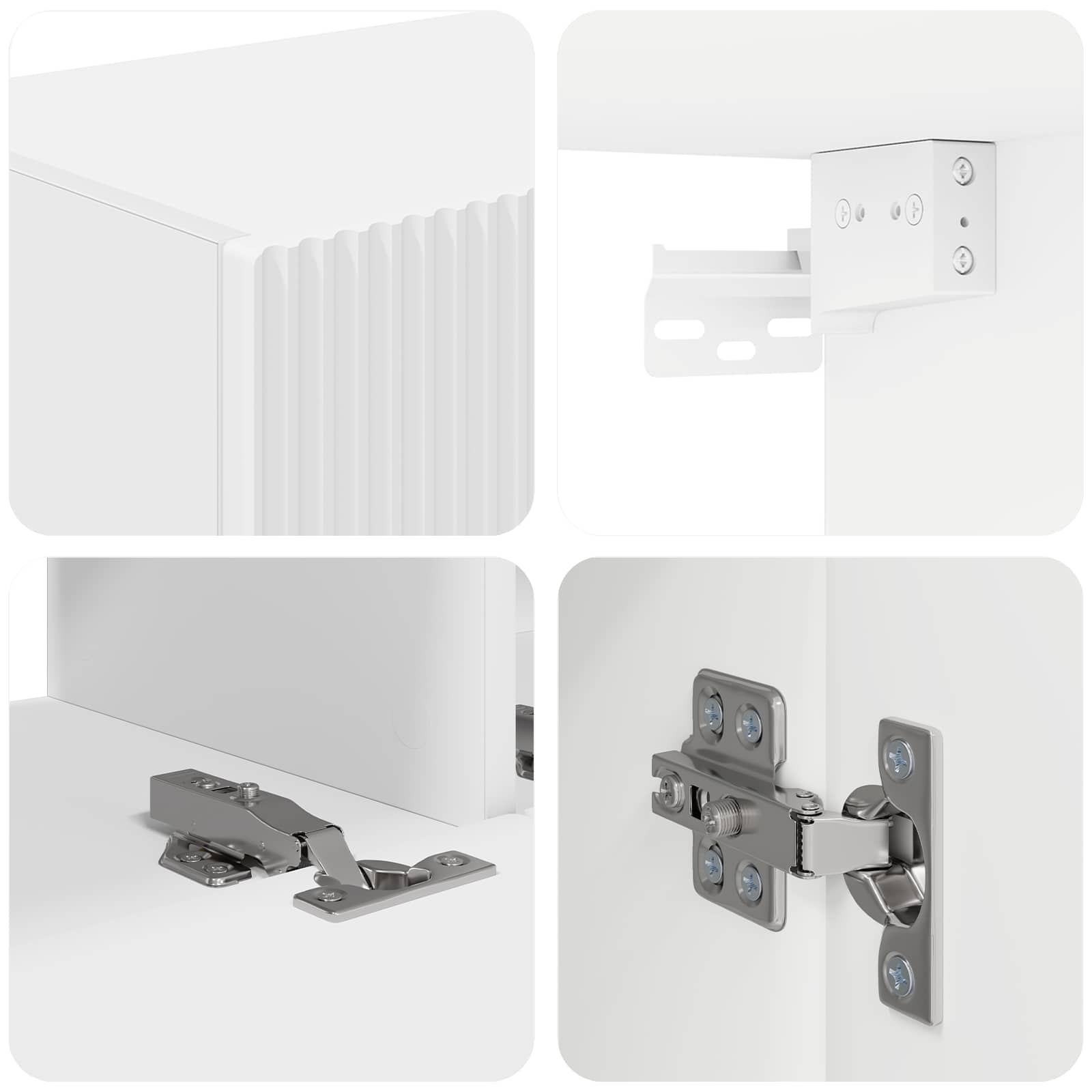 vidaXL Tv-meubelset Wandgemonteerd 3 pcs Wit Bewerkt hout