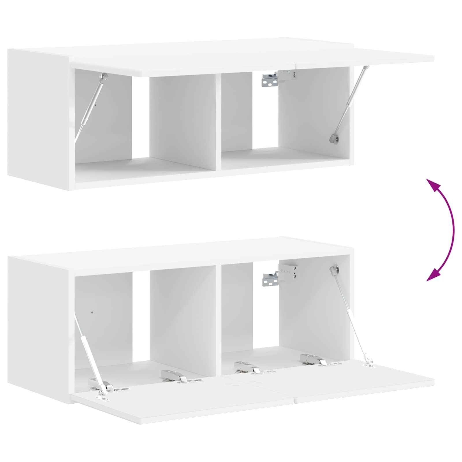 vidaXL Tv-meubelset Wandgemonteerd 3 pcs Wit Bewerkt hout