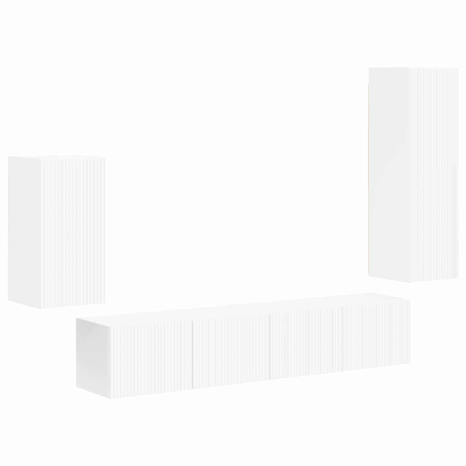 vidaXL Tv-meubelset Wandgemonteerd 3 pcs Wit Bewerkt hout