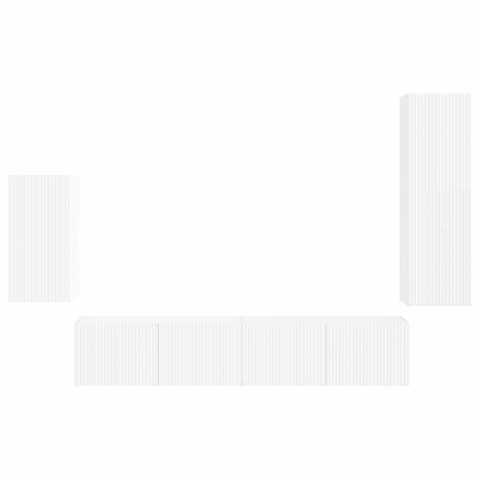 vidaXL Tv-meubelset Wandgemonteerd 3 pcs Wit Bewerkt hout