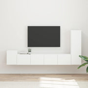 vidaXL Tv-meubelset Wandgemonteerd 3 pcs Wit Bewerkt hout