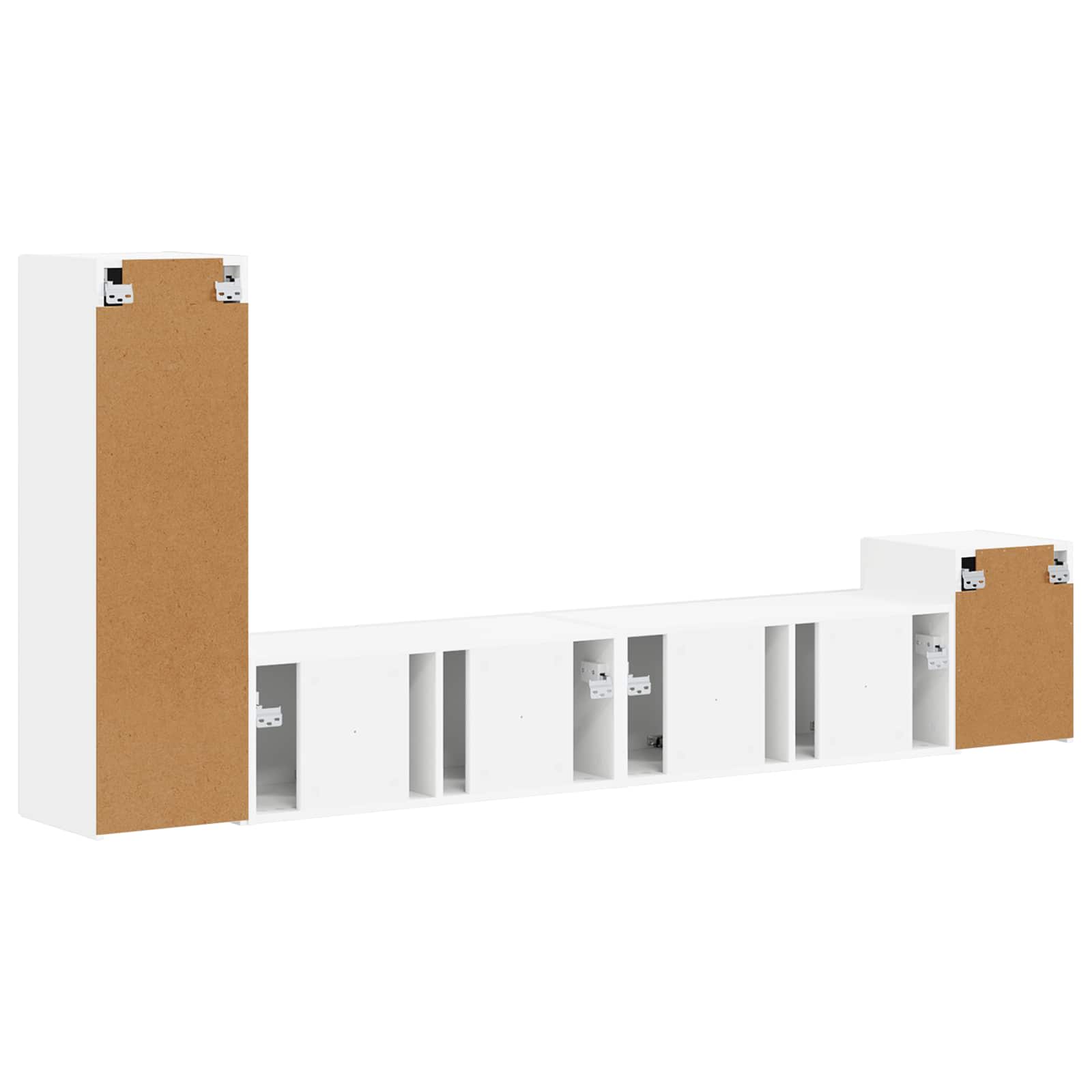 vidaXL Tv-meubelset Wandgemonteerd 3 pcs Wit Bewerkt hout
