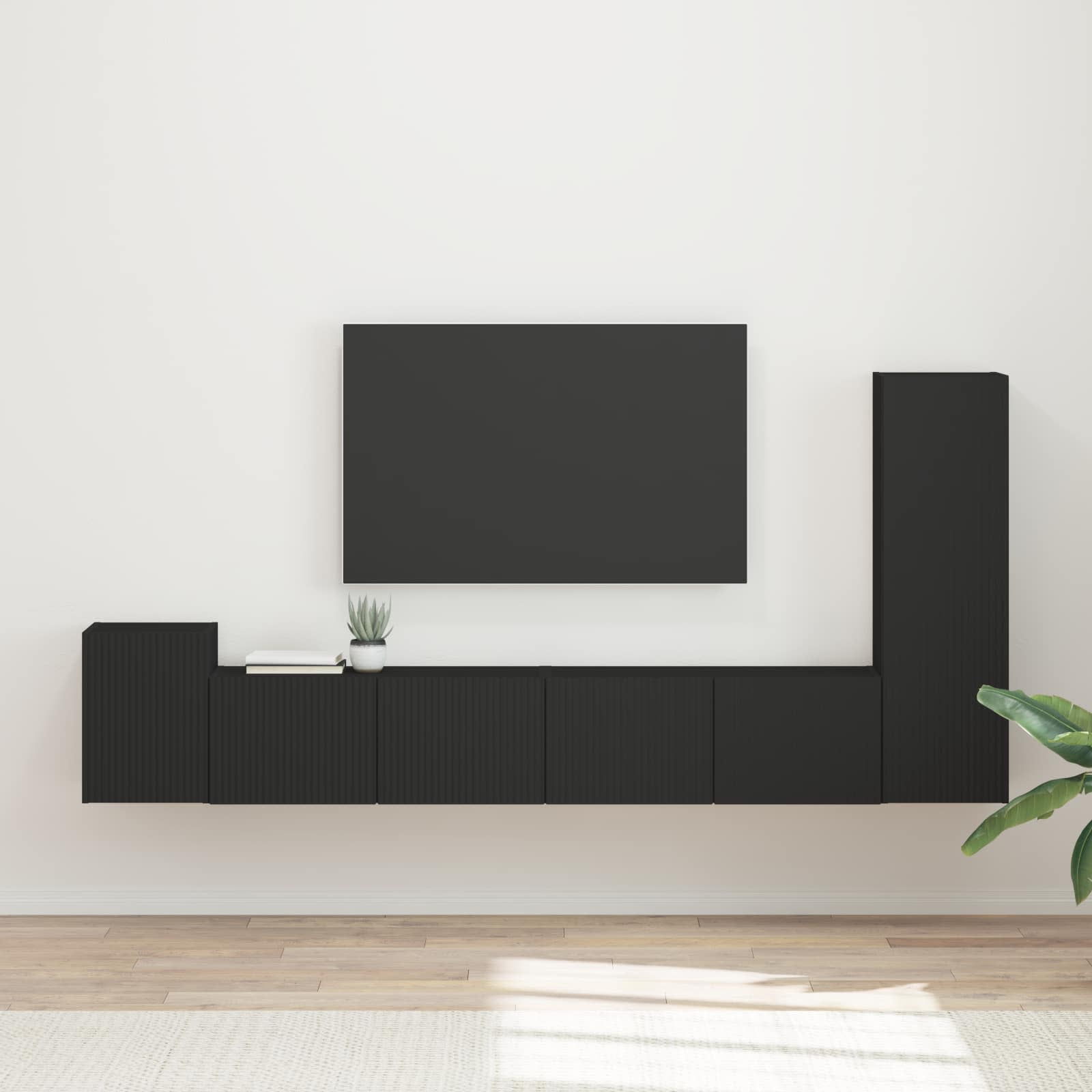 vidaXL Tv-meubelset Wandgemonteerd 3 pcs Wit Bewerkt hout