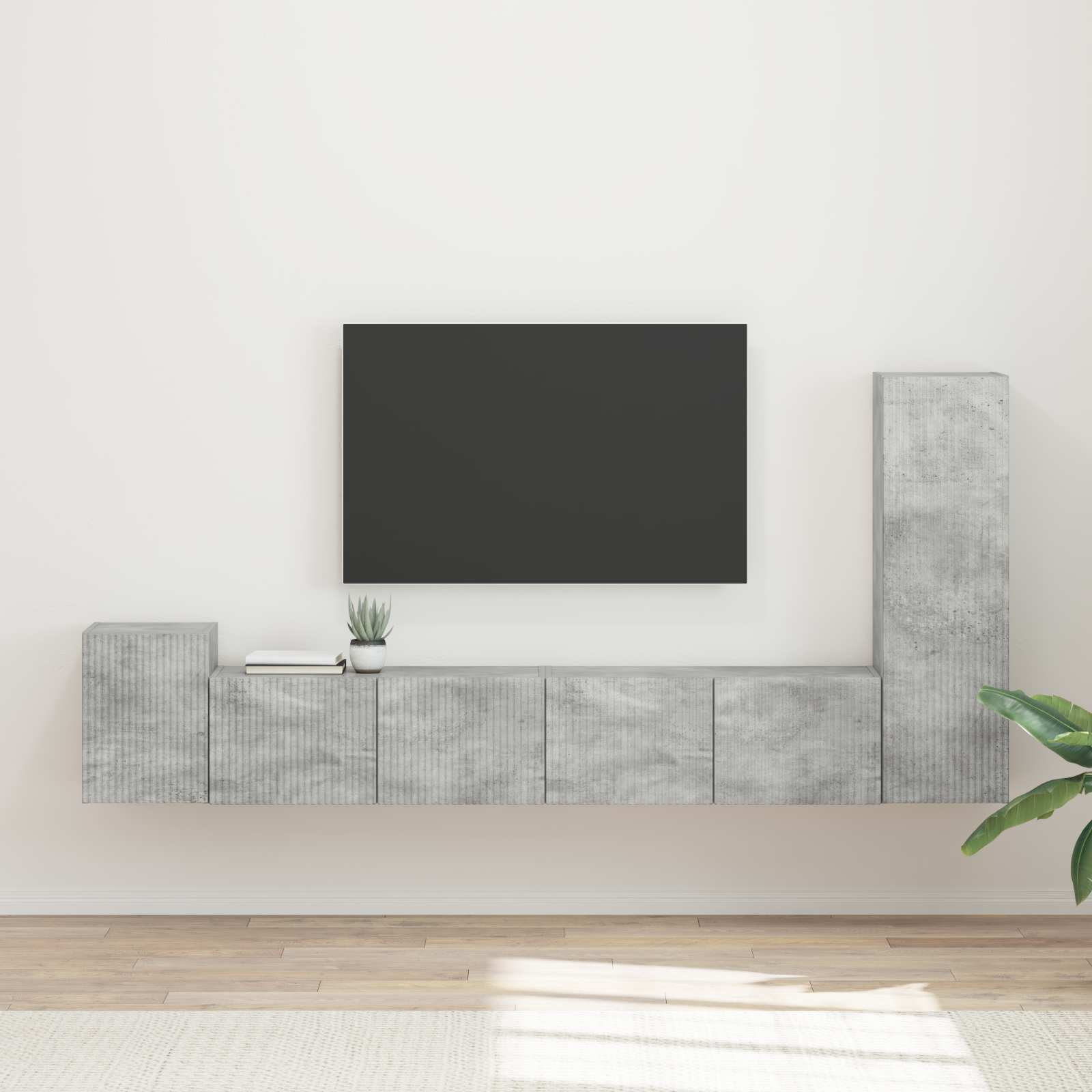 vidaXL Tv-meubelset Wandgemonteerd 3 pcs Wit Bewerkt hout