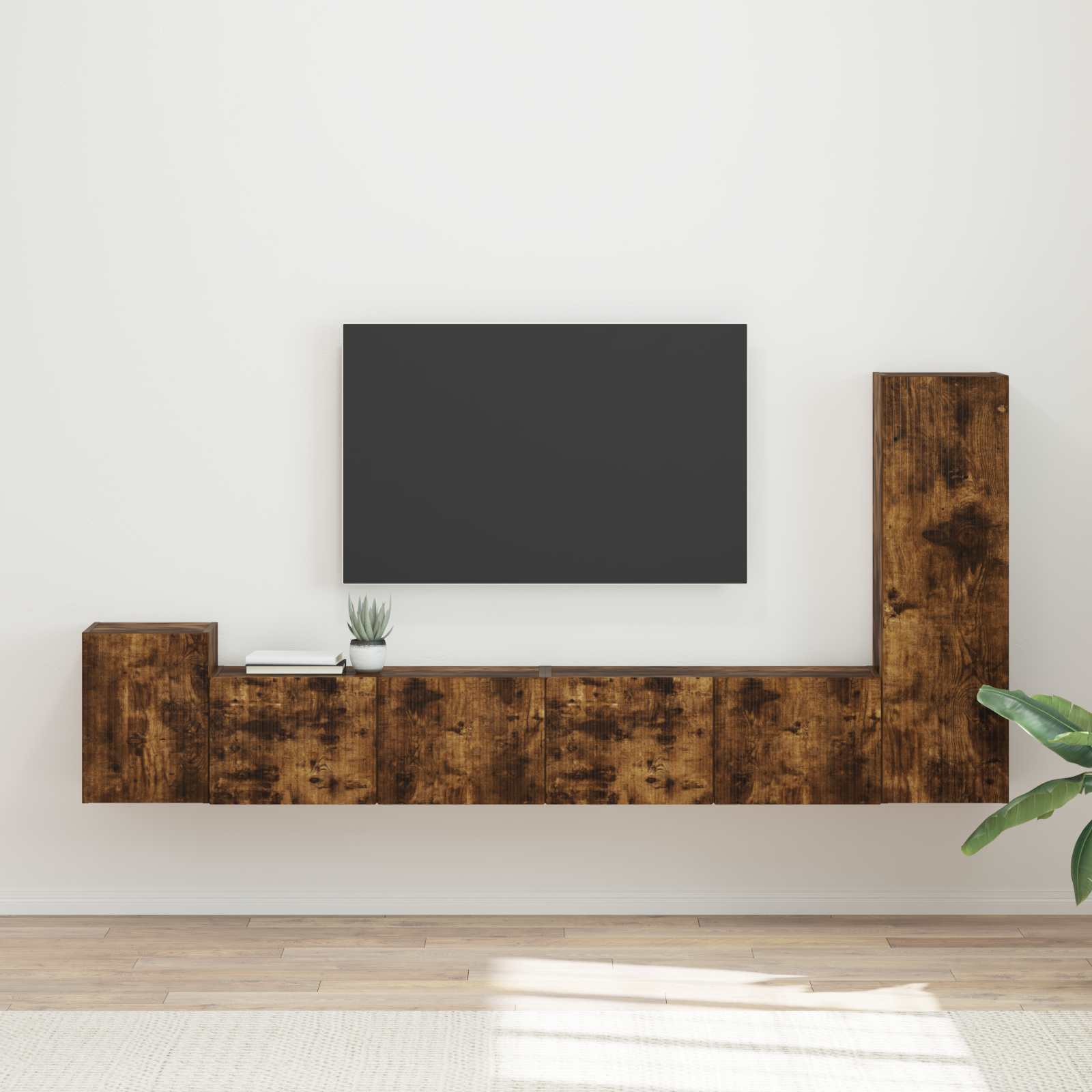 vidaXL Tv-meubelset Wandgemonteerd 3 pcs Wit Bewerkt hout