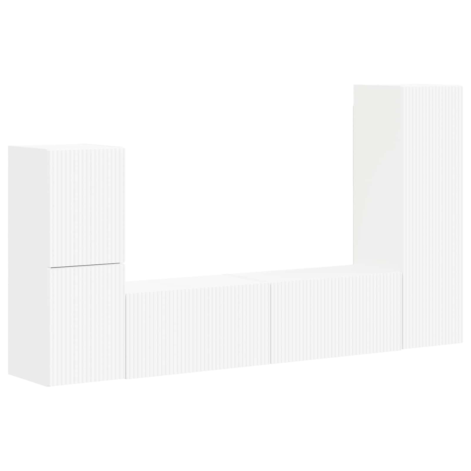 vidaXL Tv-meubelset Wandgemonteerd 4 pcs Wit Bewerkt hout