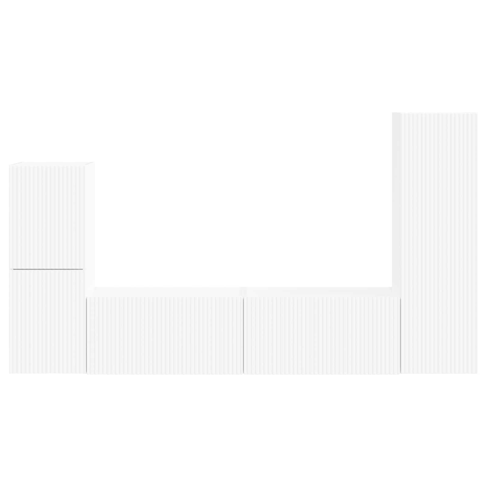 vidaXL Tv-meubelset Wandgemonteerd 4 pcs Wit Bewerkt hout