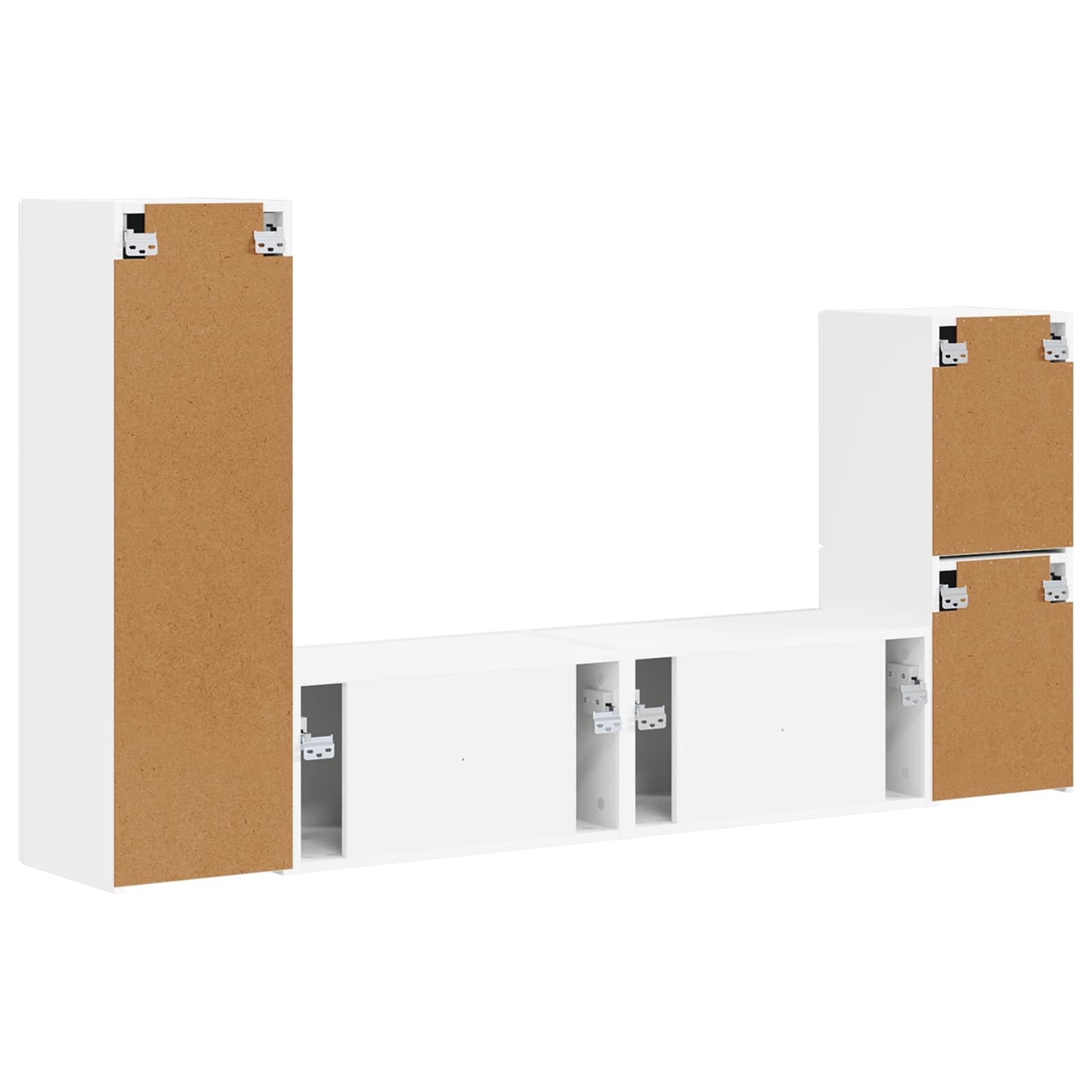 vidaXL Tv-meubelset Wandgemonteerd 4 pcs Wit Bewerkt hout