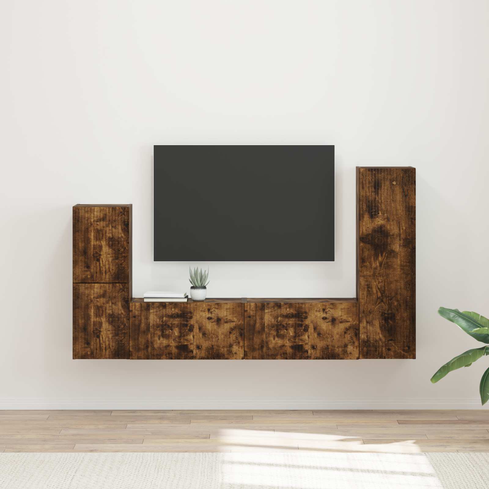 vidaXL Tv-meubelset Wandgemonteerd 4 pcs Wit Bewerkt hout