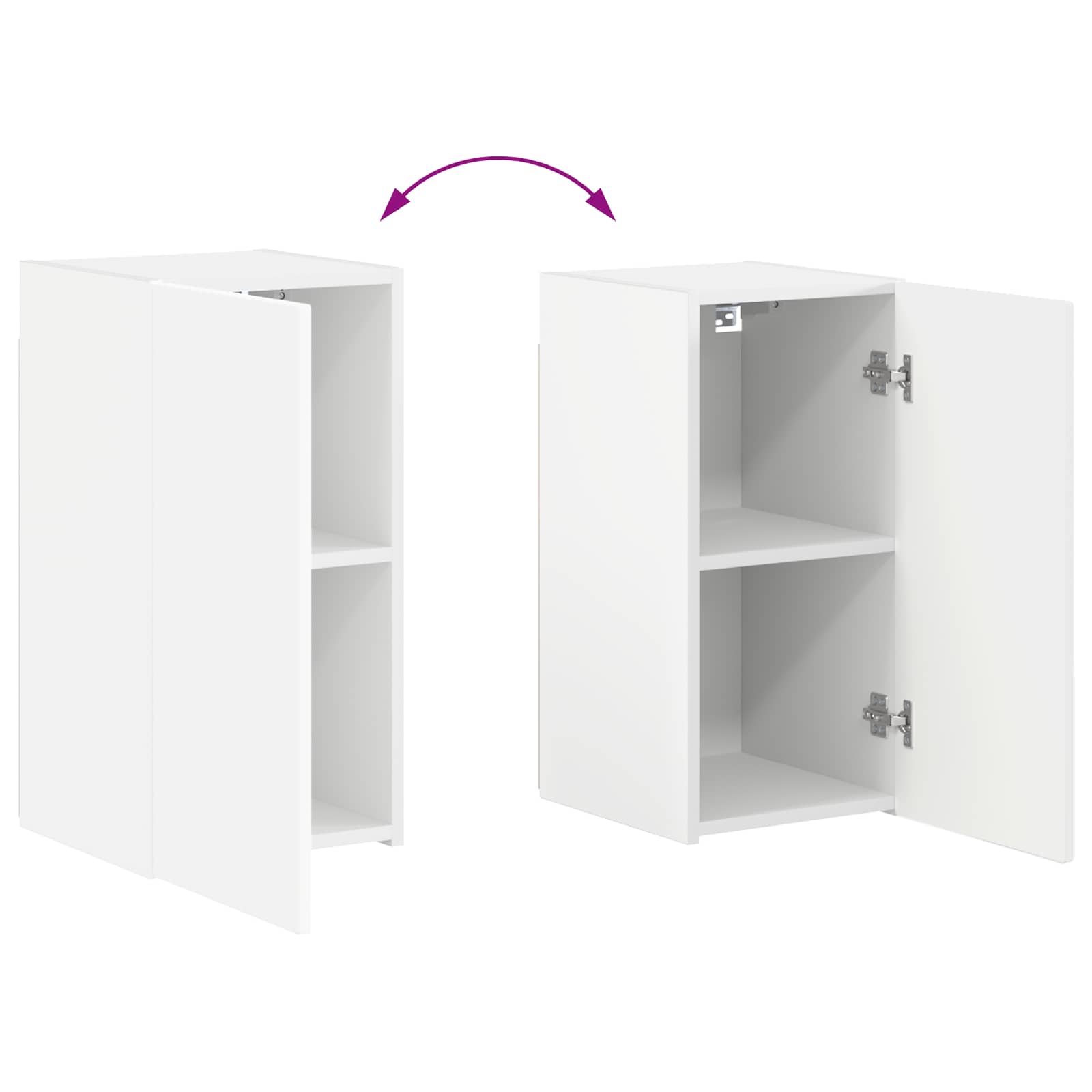 vidaXL Tv-meubelset Wandgemonteerd 4 pcs Wit Bewerkt hout