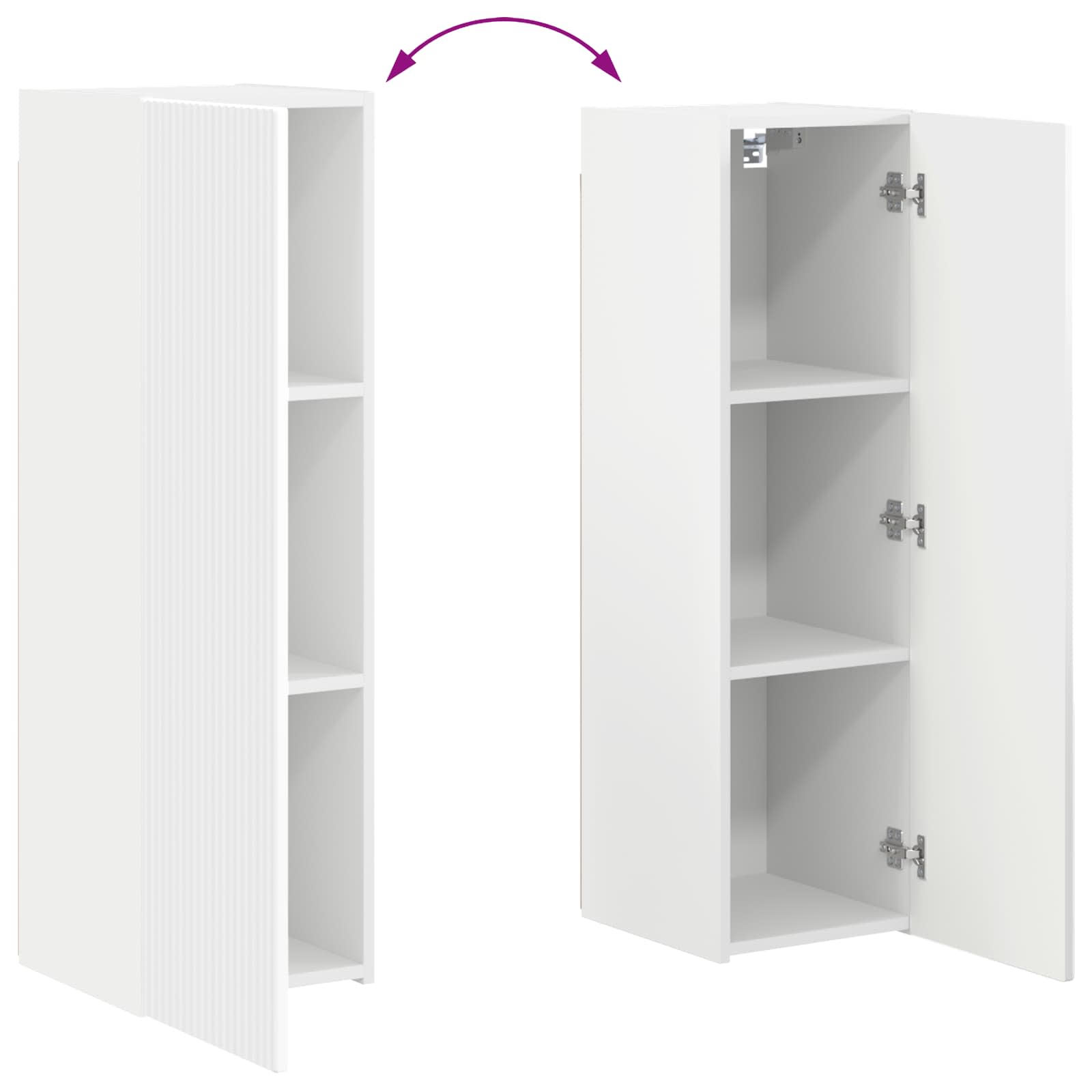 vidaXL Tv-meubelset Wandgemonteerd 4 pcs Wit Bewerkt hout