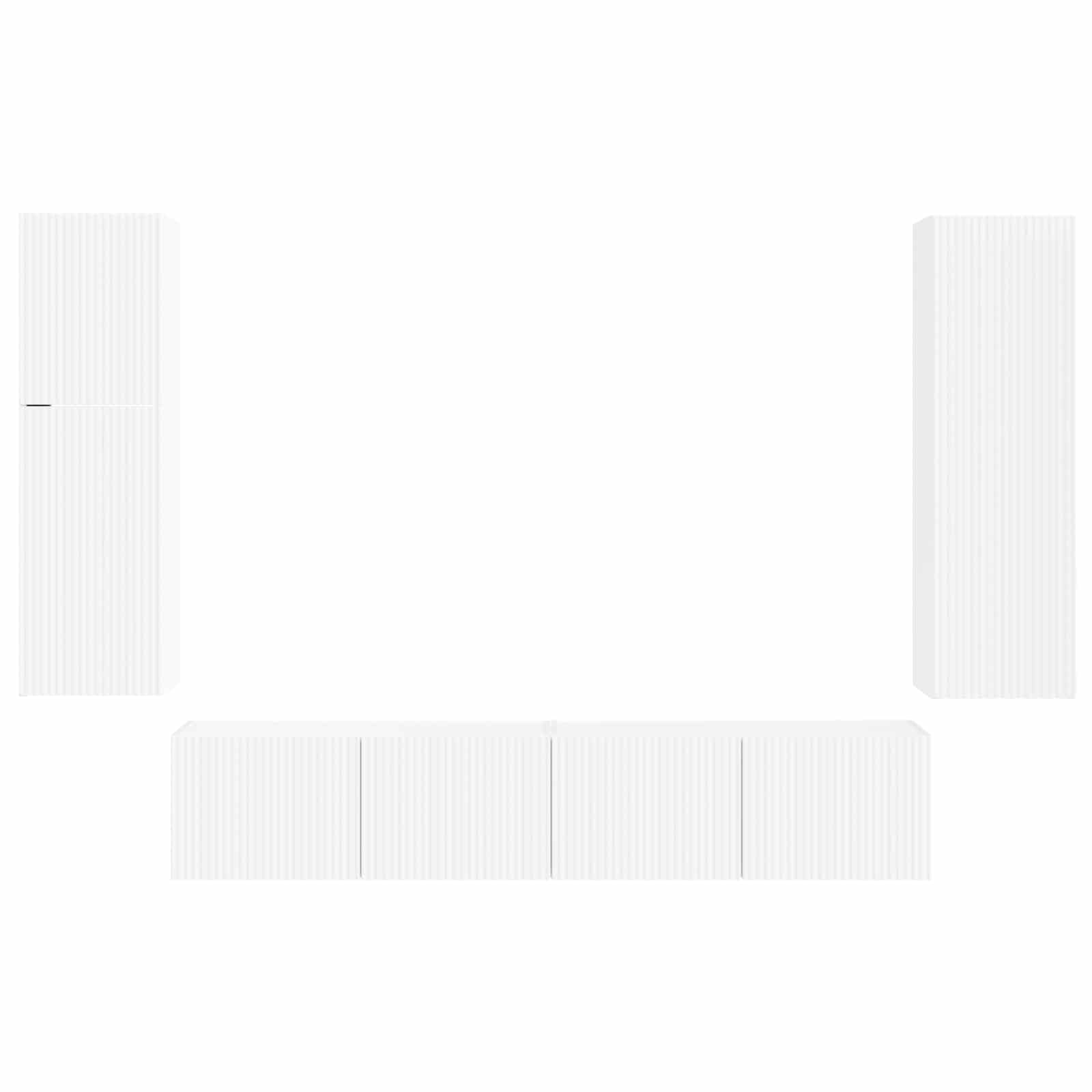 vidaXL Tv-meubelset Wandgemonteerd 4 pcs Wit Bewerkt hout
