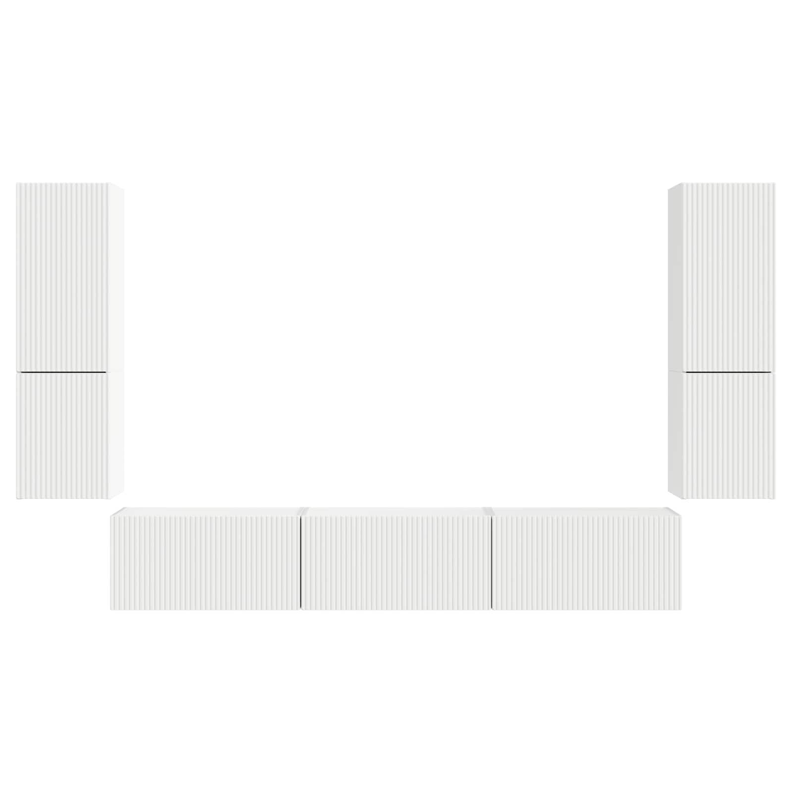 vidaXL Tv-meubelset Wandgemonteerd 4 pcs Wit Bewerkt hout