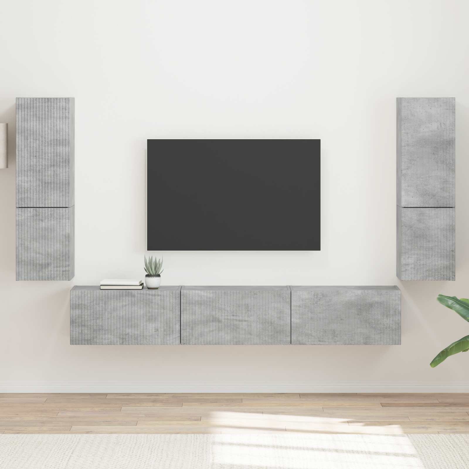 vidaXL Tv-meubelset Wandgemonteerd 4 pcs Wit Bewerkt hout