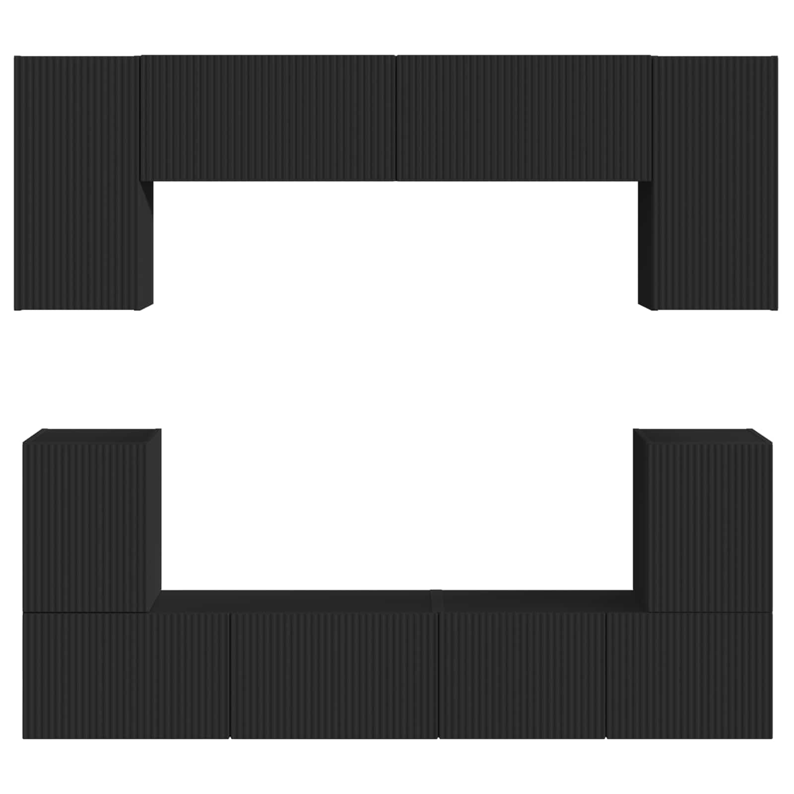 vidaXL Tv-meubelset Wandgemonteerd 5 pcs Wit Bewerkt hout
