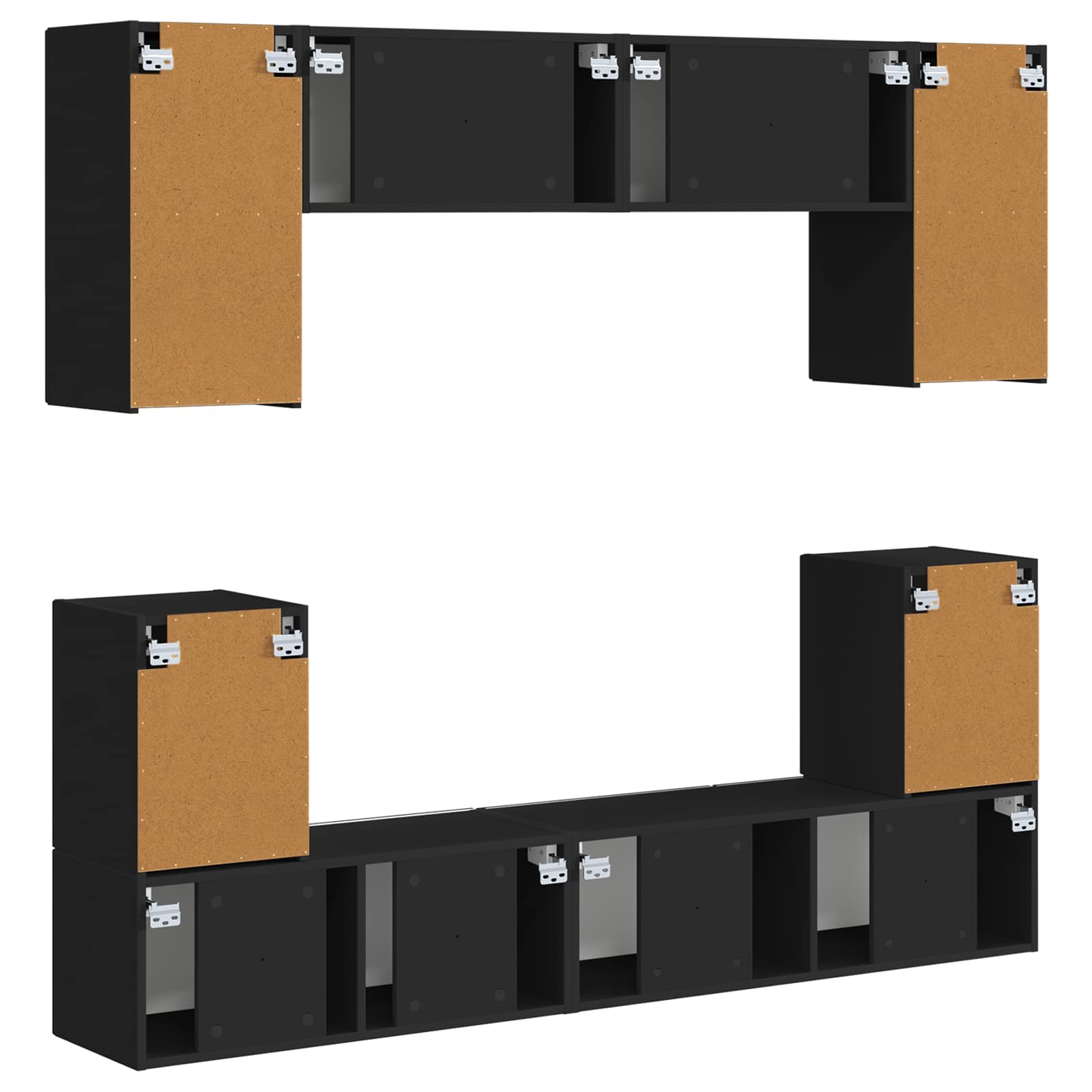 vidaXL Tv-meubelset Wandgemonteerd 5 pcs Wit Bewerkt hout