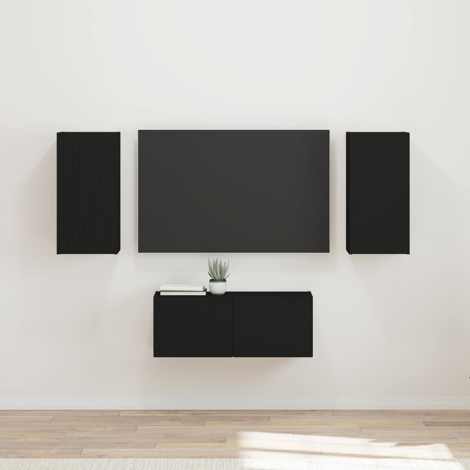 vidaXL Tv-meubelset Wandgemonteerd 6 pcs Wit Bewerkt hout