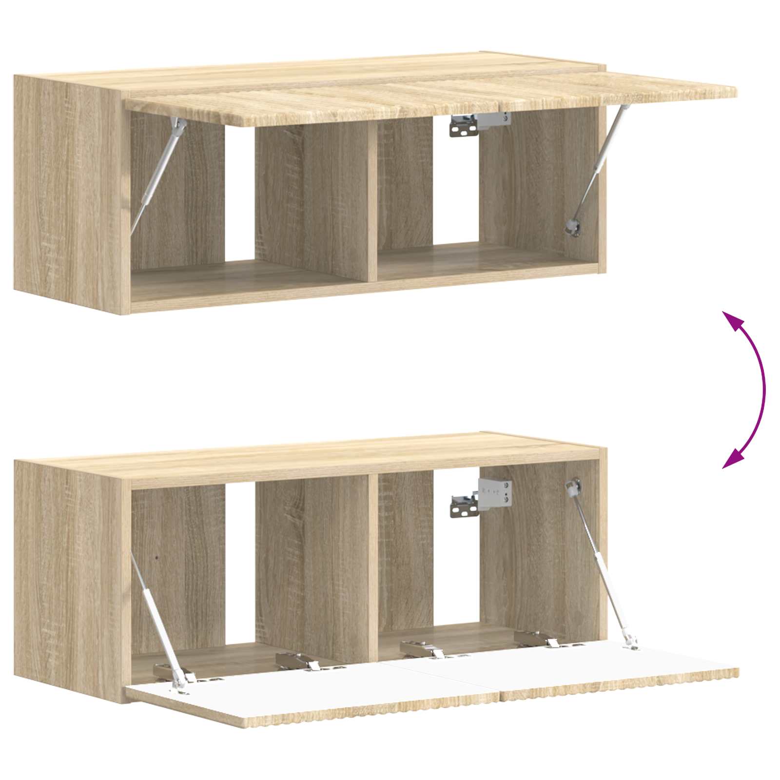 vidaXL Tv-meubelset Wandgemonteerd 6 pcs Wit Bewerkt hout