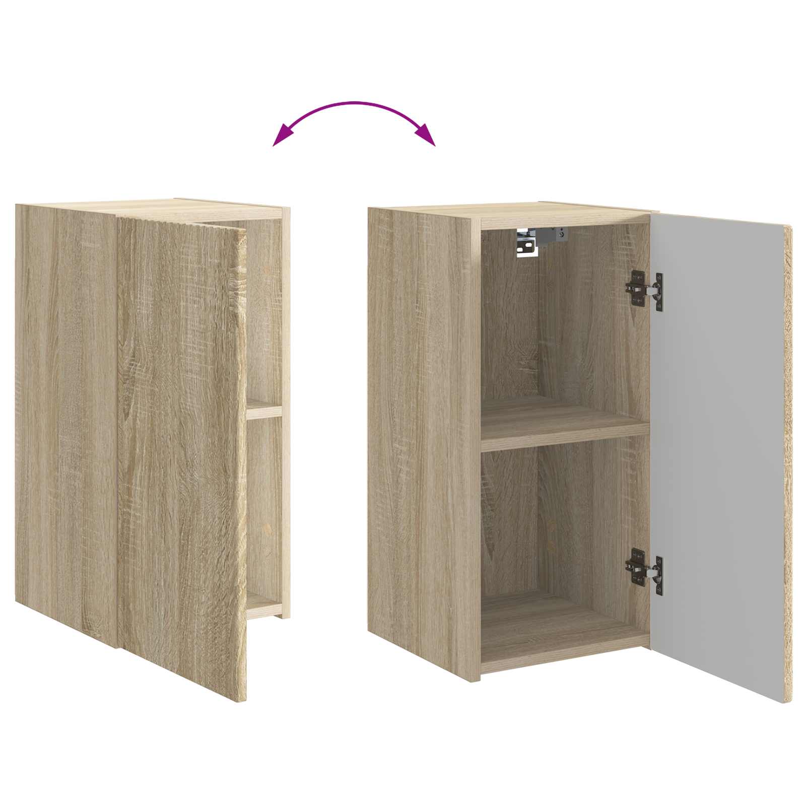 vidaXL Tv-meubelset Wandgemonteerd 6 pcs Wit Bewerkt hout