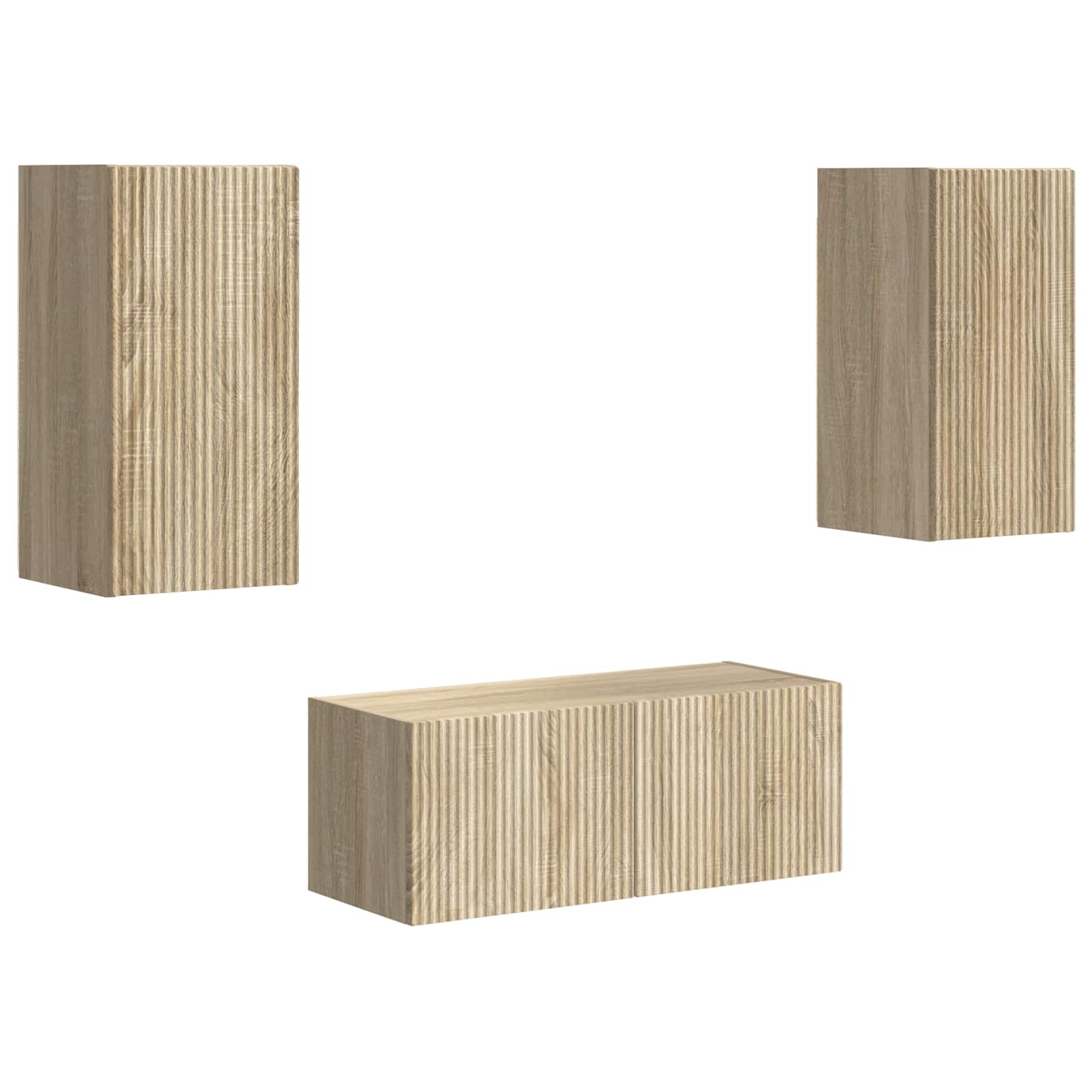 vidaXL Tv-meubelset Wandgemonteerd 6 pcs Wit Bewerkt hout