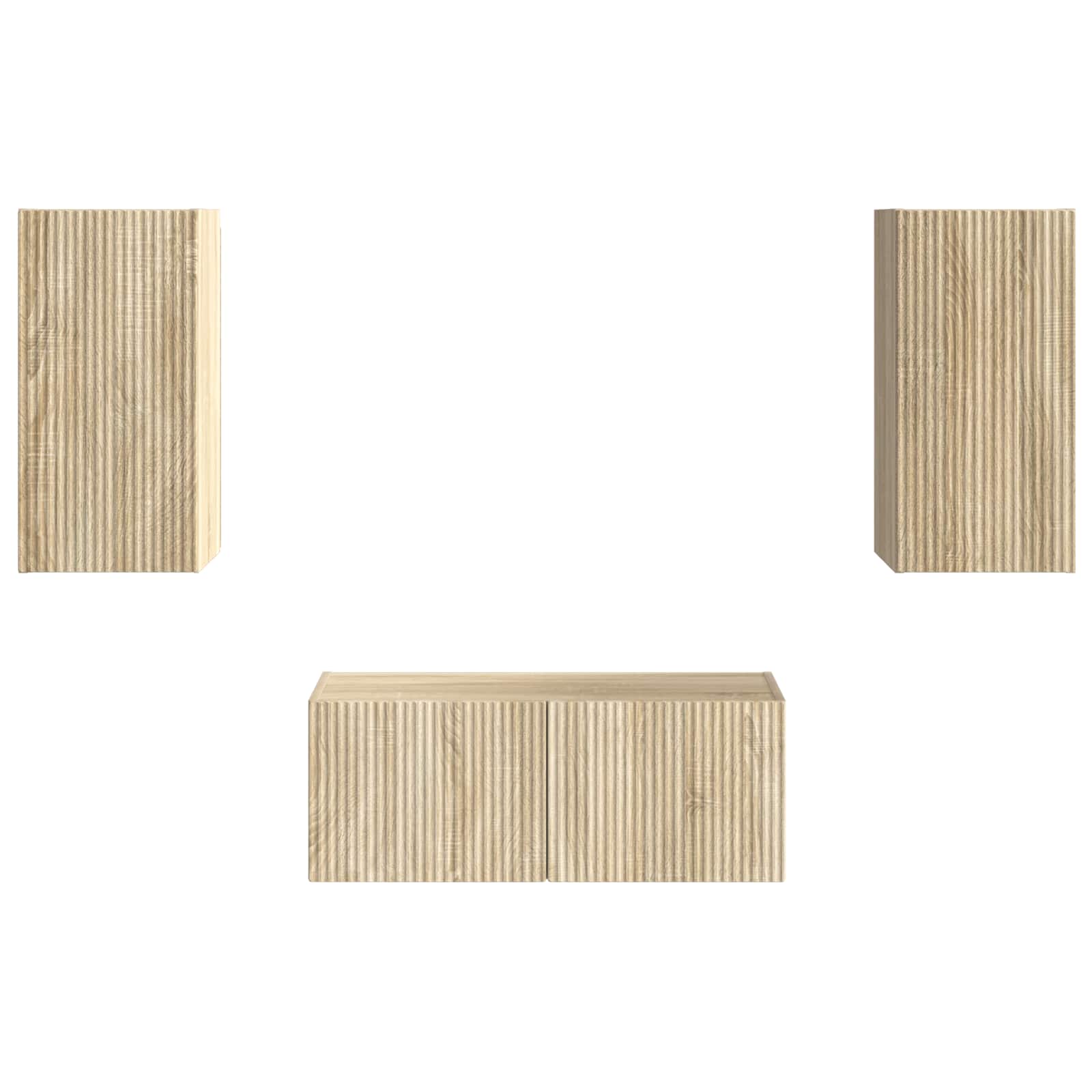 vidaXL Tv-meubelset Wandgemonteerd 6 pcs Wit Bewerkt hout