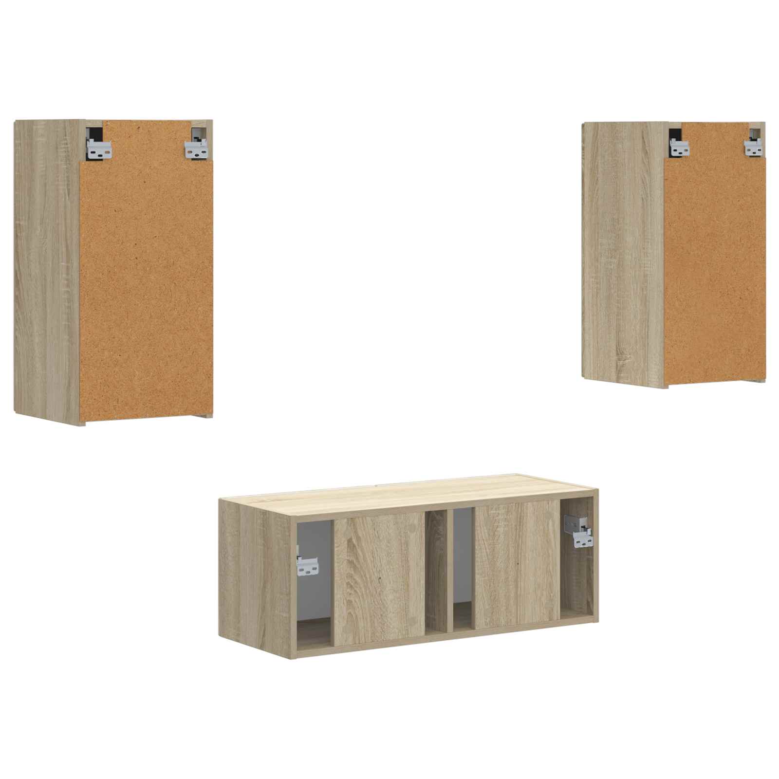 vidaXL Tv-meubelset Wandgemonteerd 6 pcs Wit Bewerkt hout