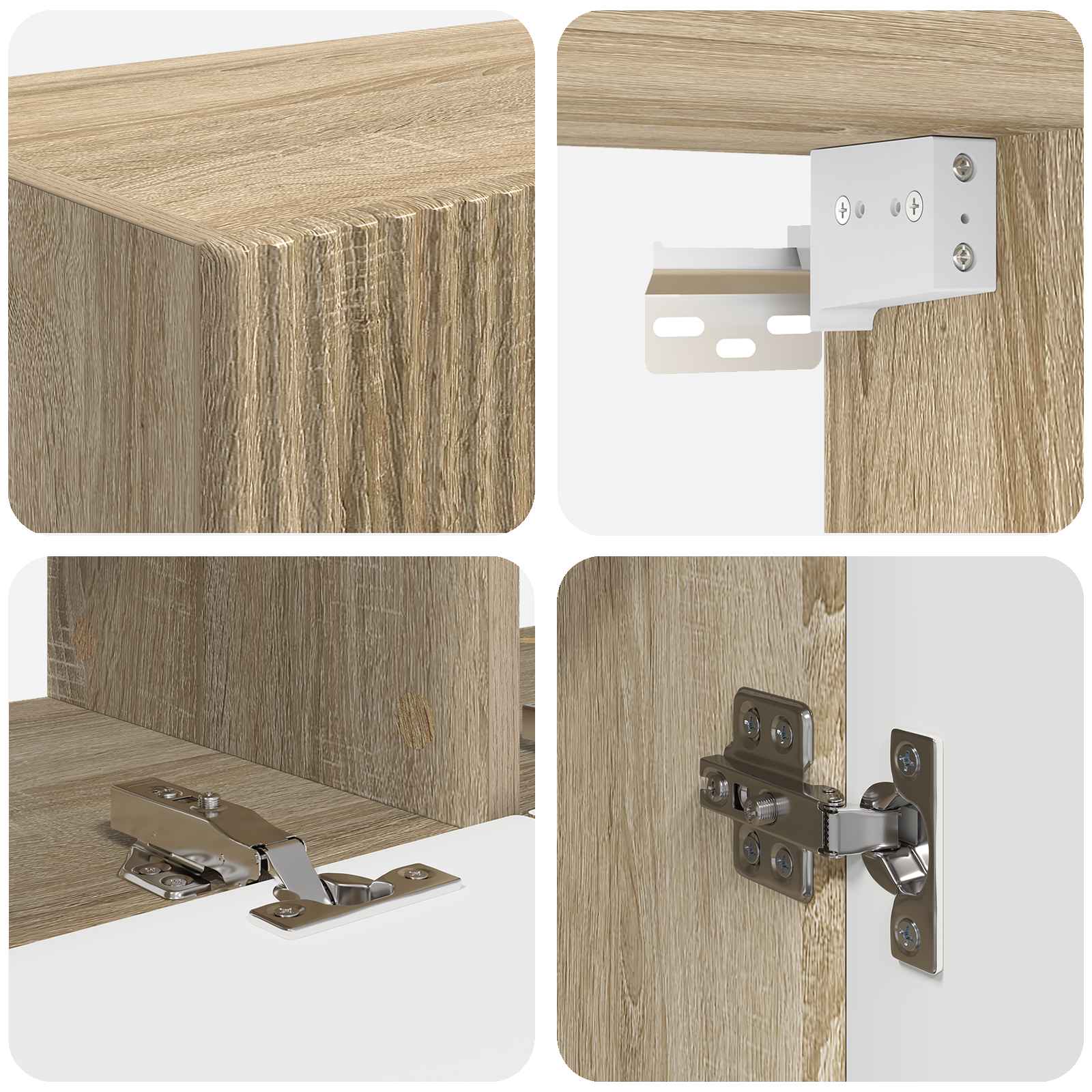 vidaXL Tv-meubelset Wandgemonteerd 6 pcs Wit Bewerkt hout