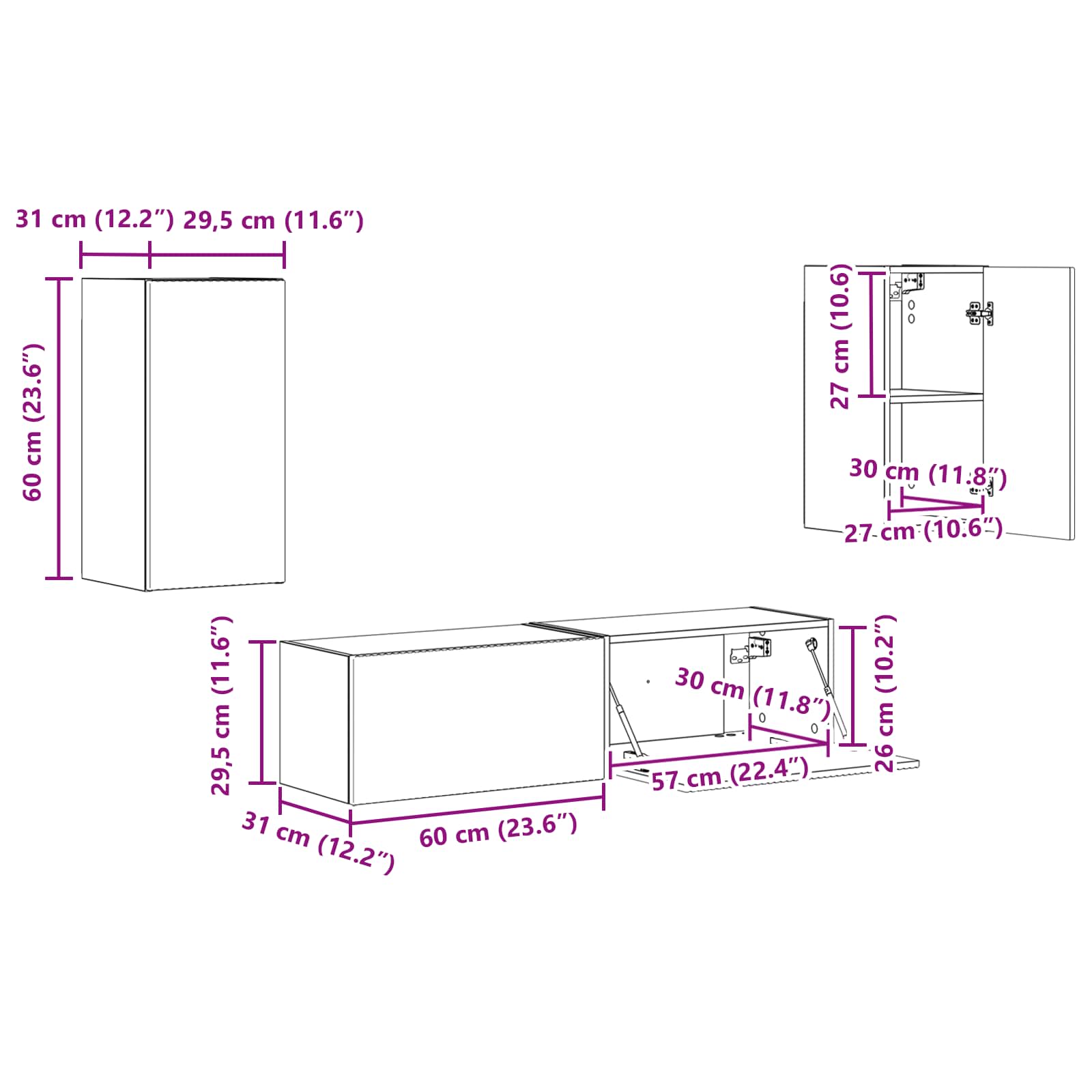 vidaXL 2 pcs Wit