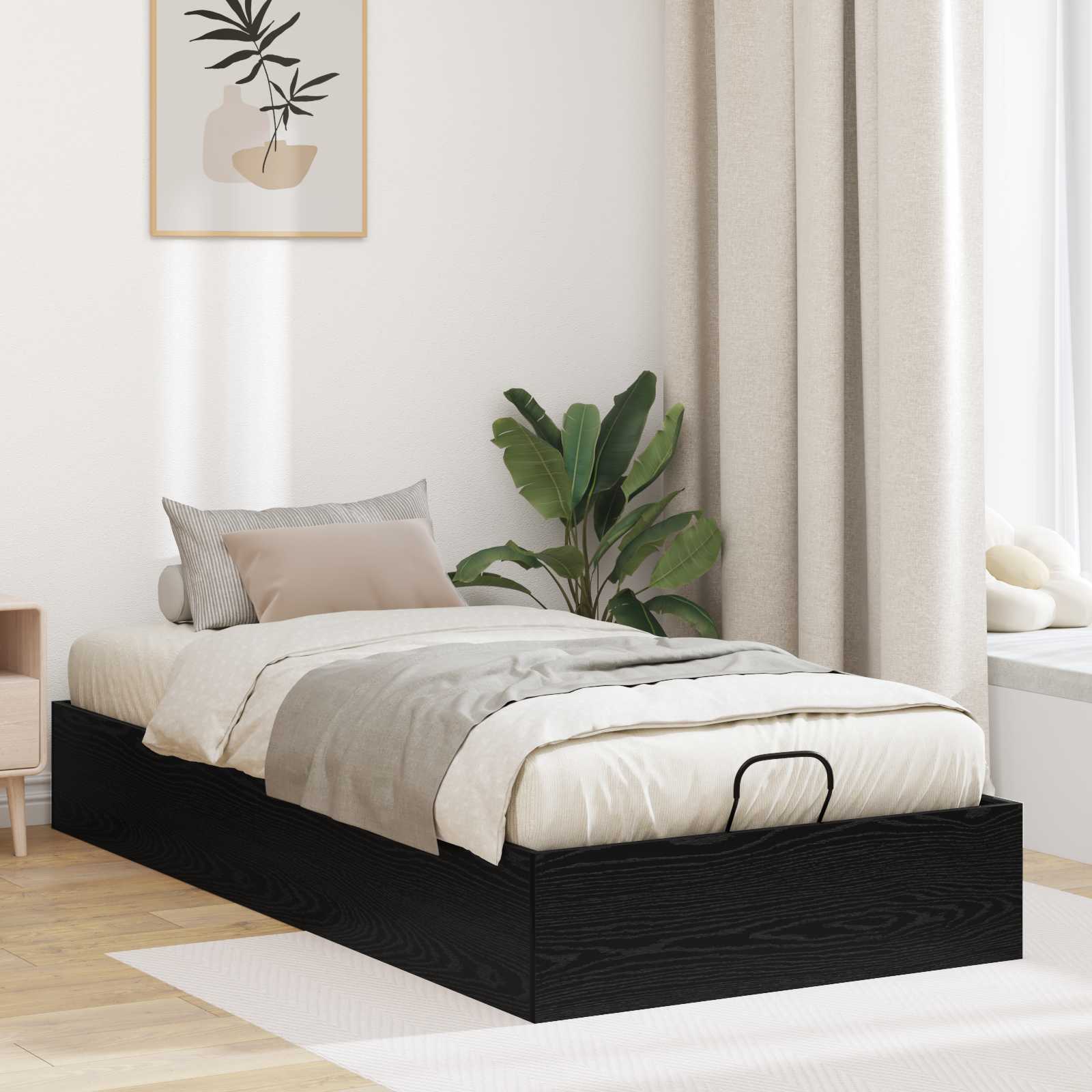 vidaXL Ottoman Bedframe met opslag Wit 193 x 120 x 25 cm Spaanplaat