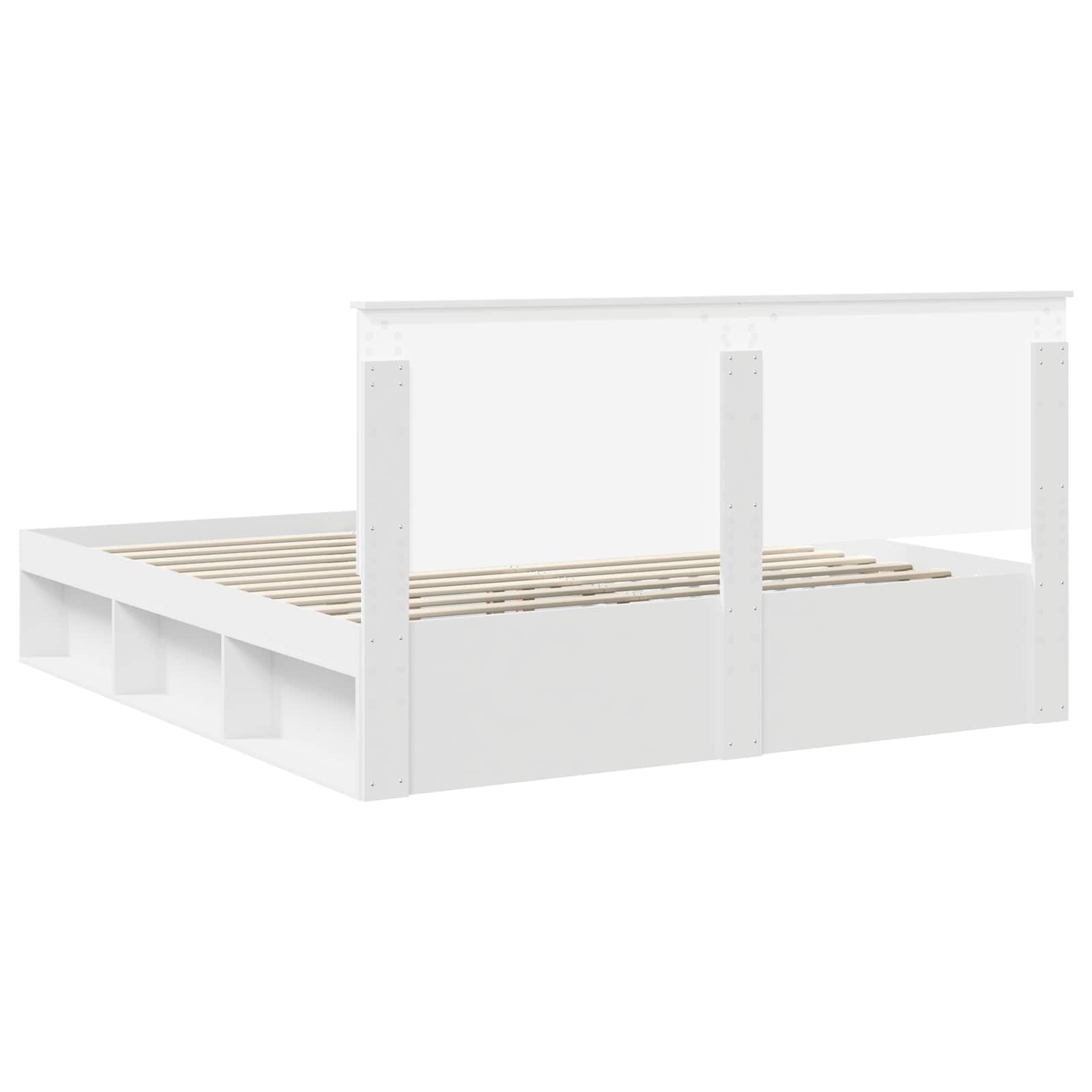 vidaXL Bedframe met hoofdeinde Wit 200 x 200 cm Massief grenenhout