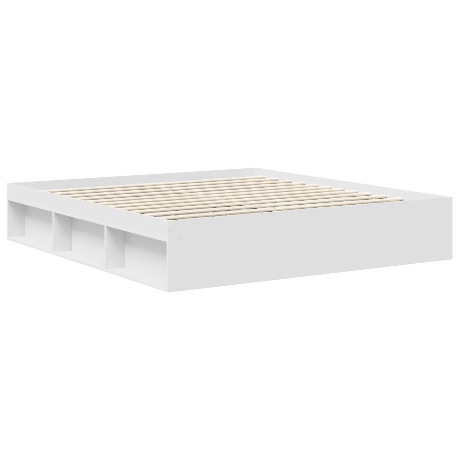 vidaXL Bedframe met hoofdeinde Wit 200 x 200 cm Massief grenenhout