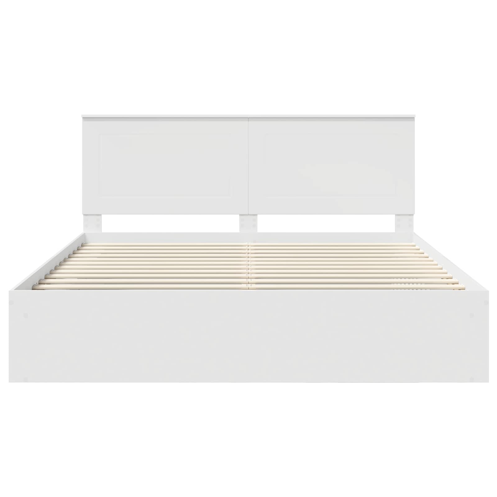 vidaXL Bedframe met hoofdeinde Wit 200 x 200 cm Massief grenenhout