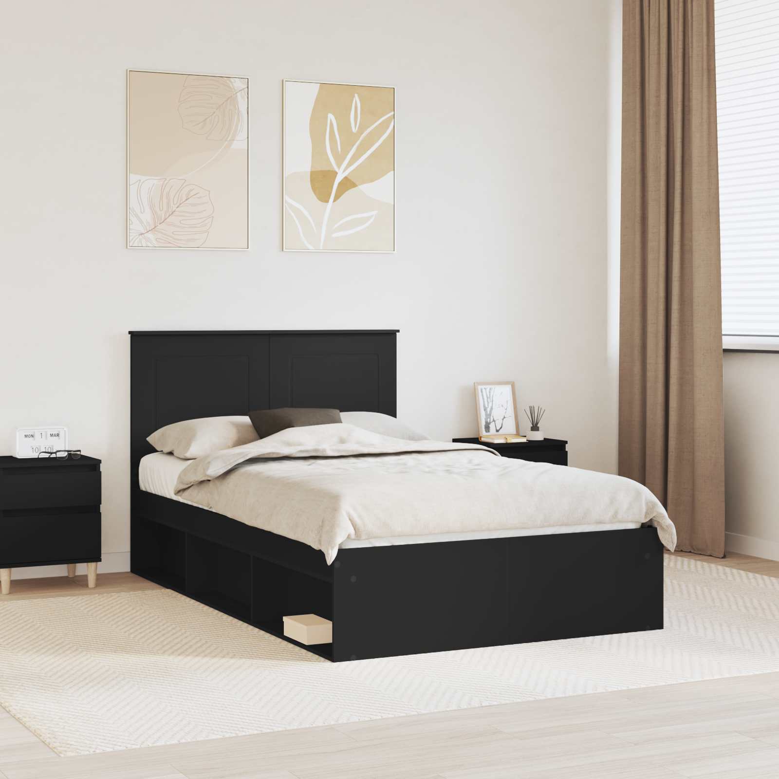vidaXL Bedframe met hoofdeinde Wit 200 x 200 cm Massief grenenhout