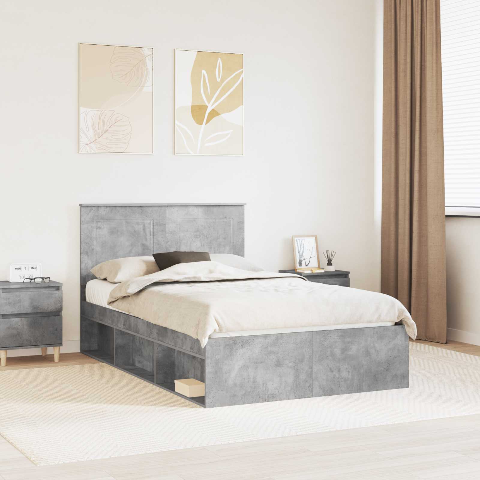 vidaXL Bedframe met hoofdeinde Wit 200 x 200 cm Massief grenenhout