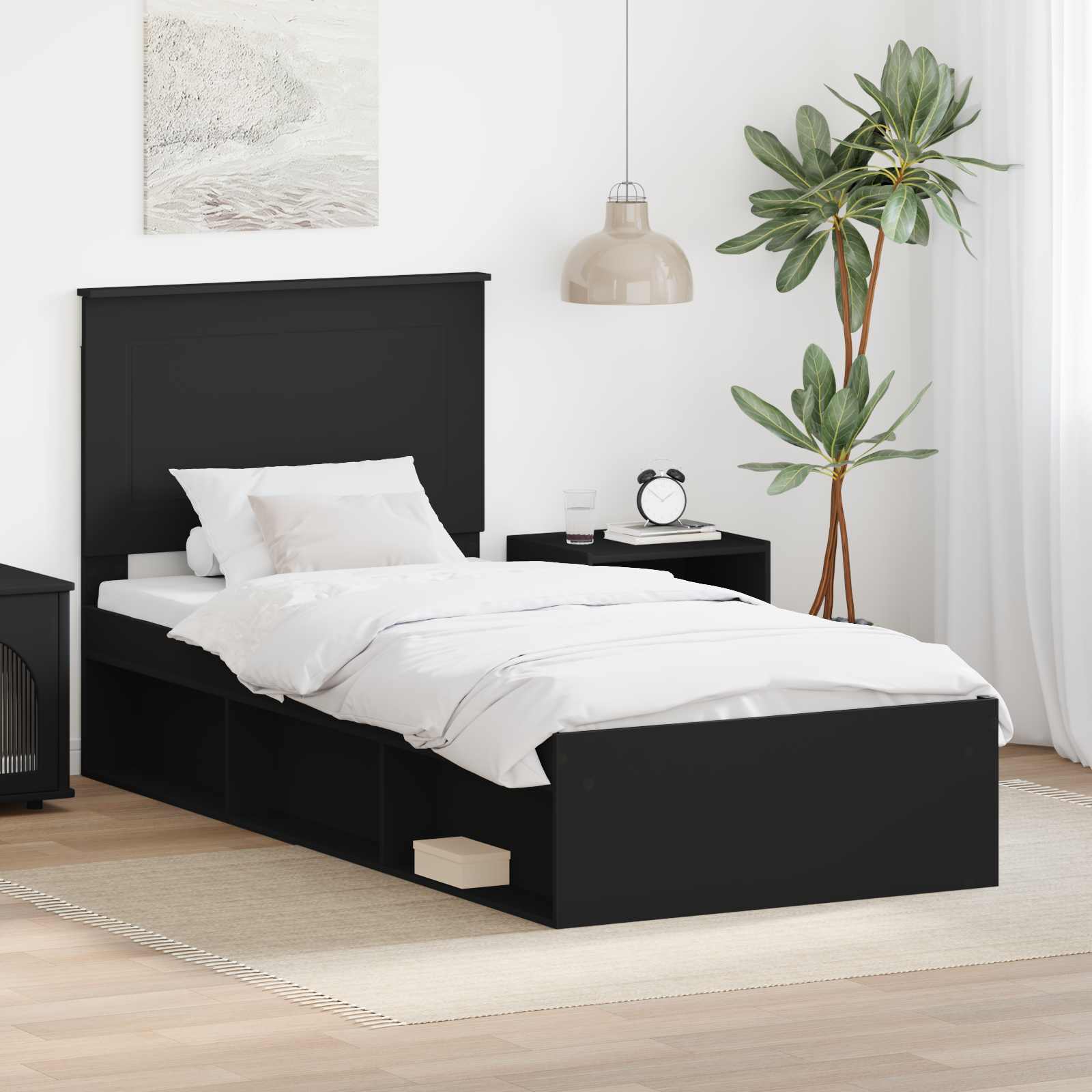 vidaXL Bedframe met hoofdeinde Wit 200 x 200 cm Massief grenenhout