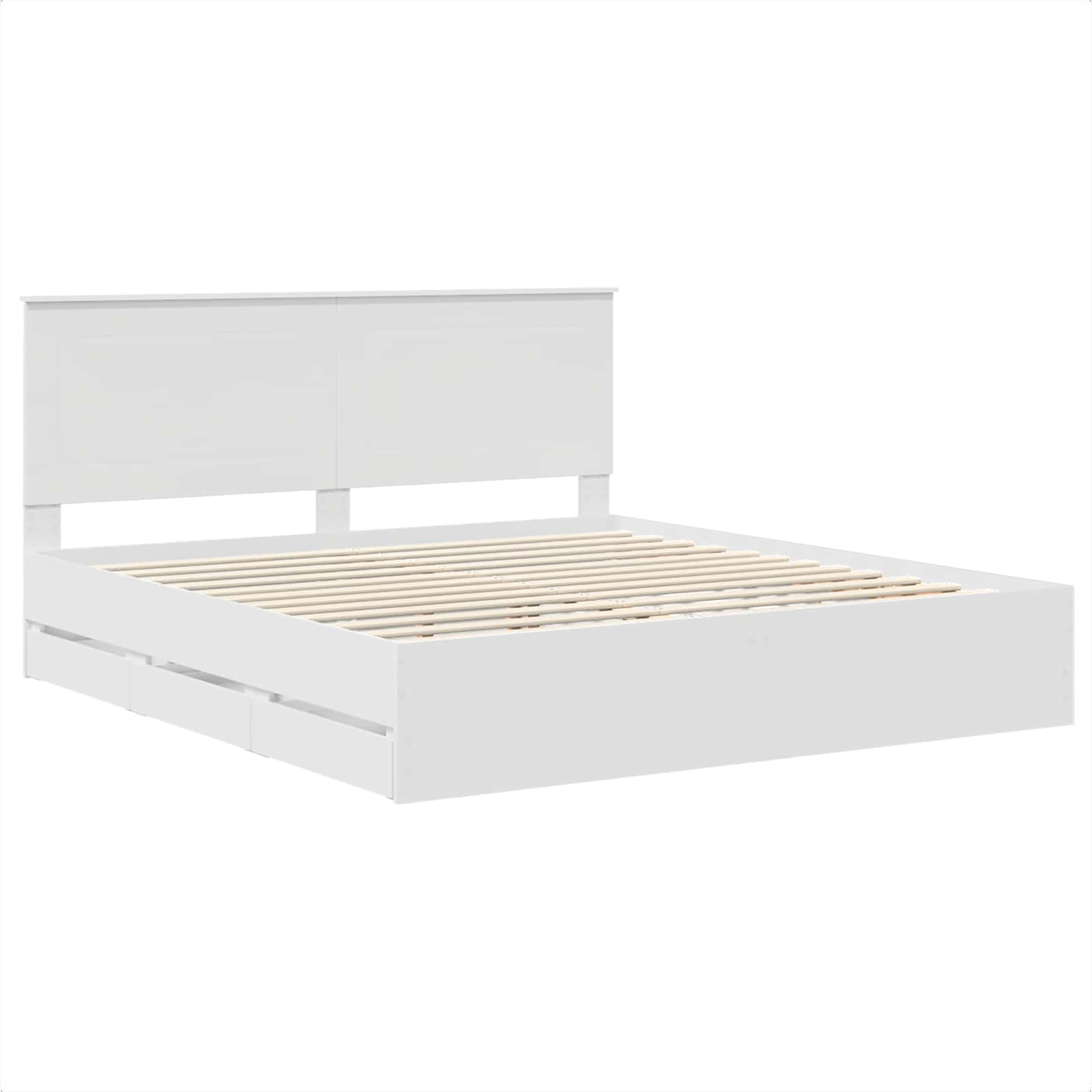 vidaXL Bedframe met lade met opslag Zwart 200 x 200 cm Ingenieurshout