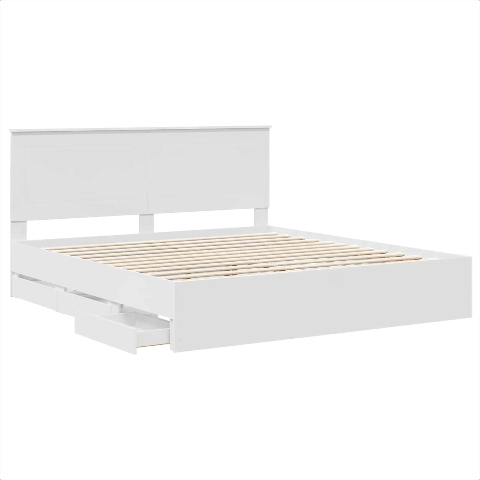 vidaXL Bedframe met lade met opslag Zwart 200 x 200 cm Ingenieurshout
