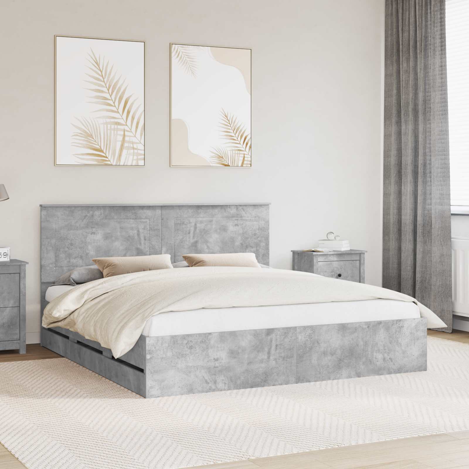 vidaXL Bedframe met lade met opslag Zwart 200 x 200 cm Ingenieurshout