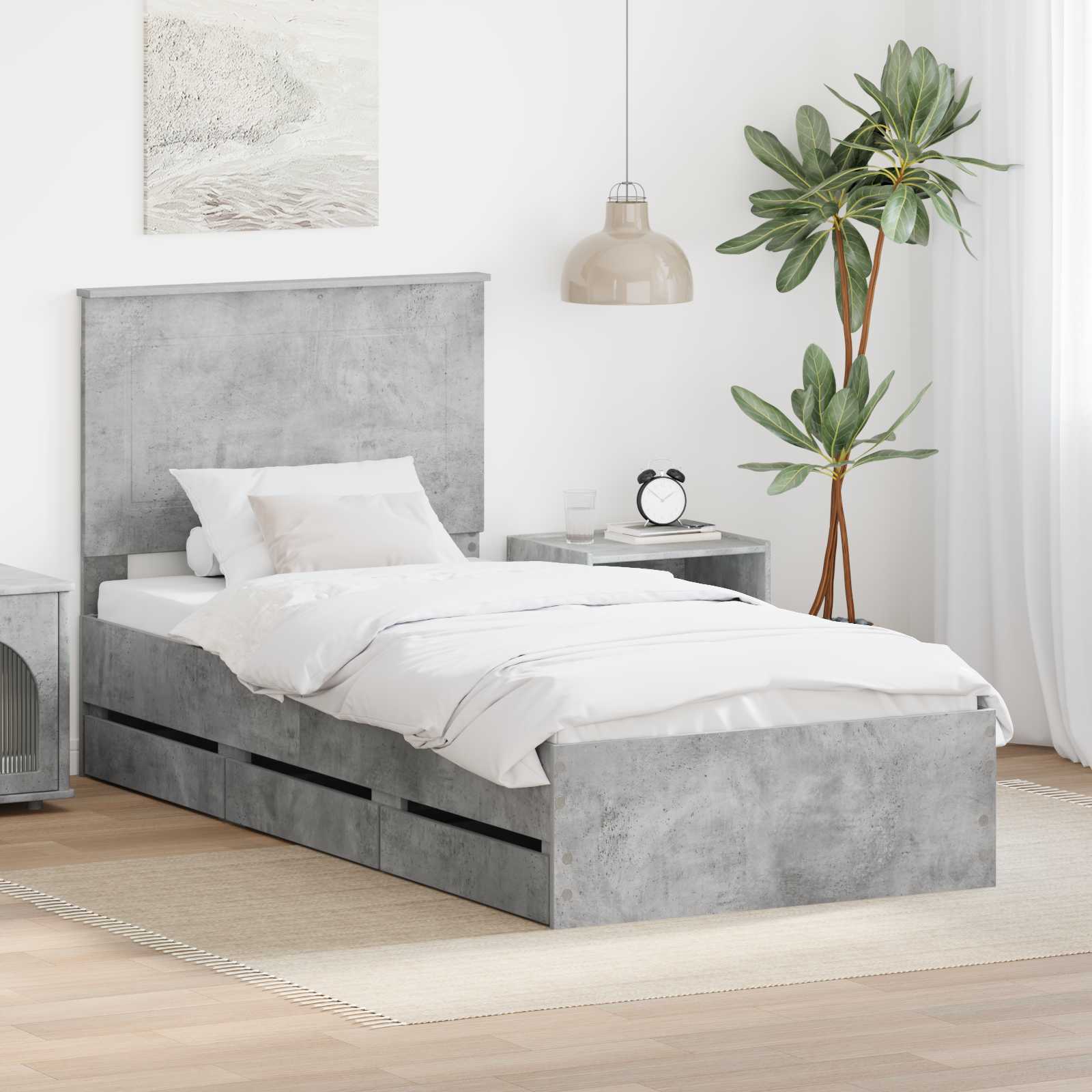 vidaXL Bedframe met lade met opslag Zwart 200 x 200 cm Ingenieurshout