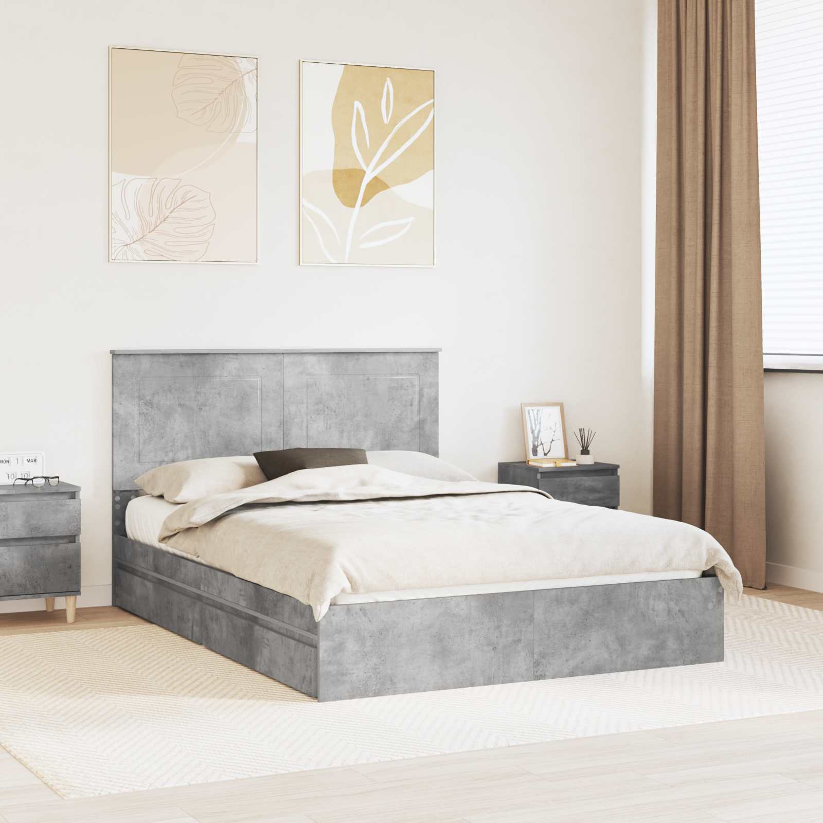 vidaXL Bedframe met lade met hoofdeinde Wit 200 x 200 cm Bewerkt hout