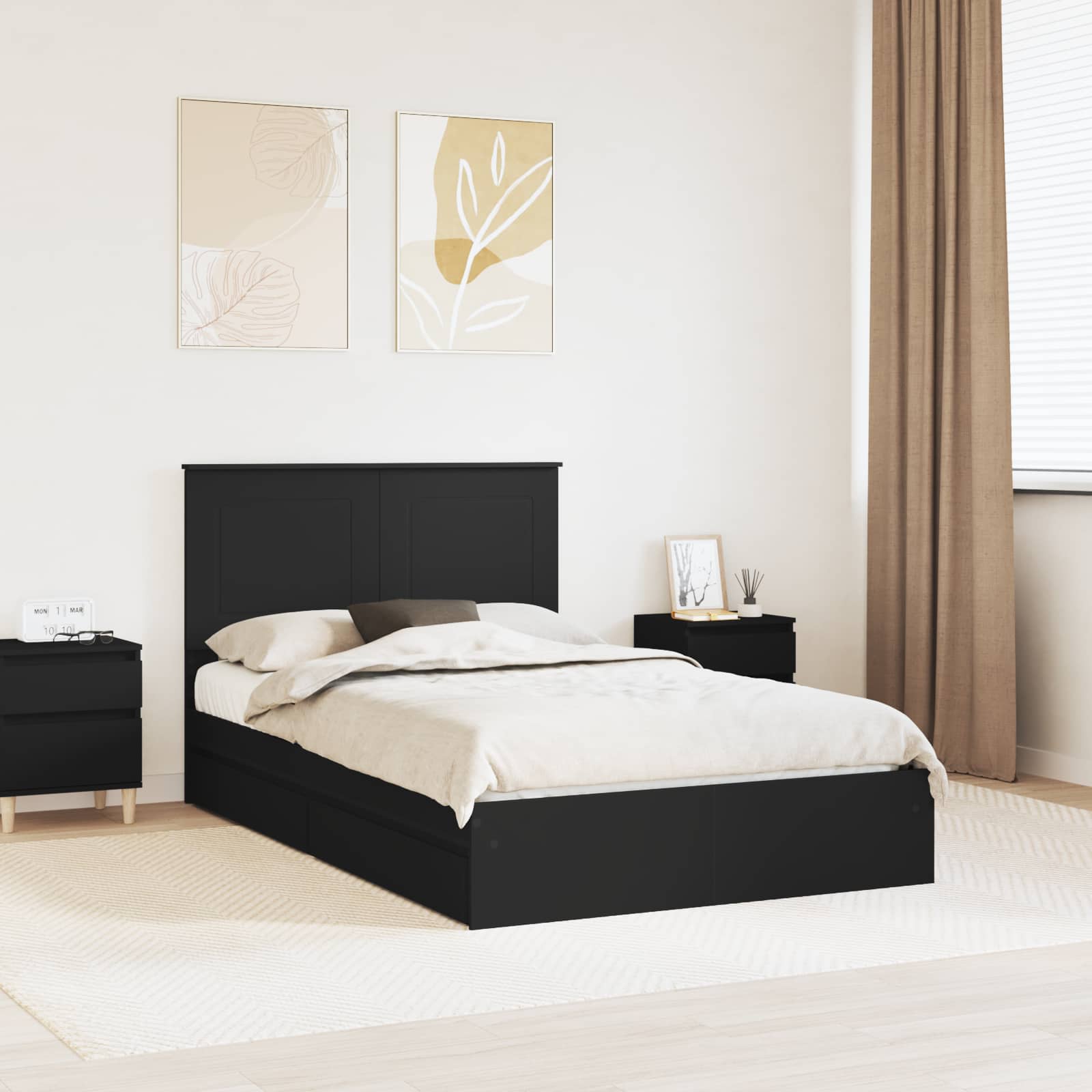 vidaXL Bedframe met lade met hoofdeinde Wit 200 x 200 cm Bewerkt hout
