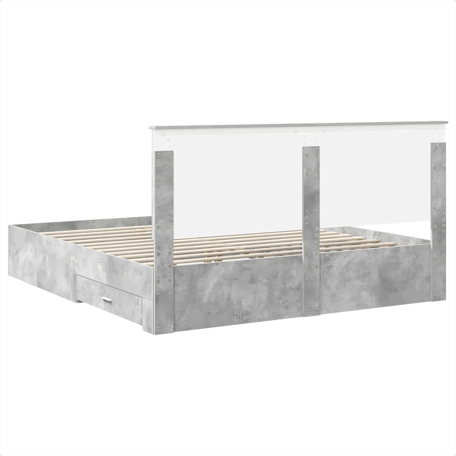 vidaXL Bedframe met lade Zwart en Zilver 200 x 200 cm Bewerkt hout