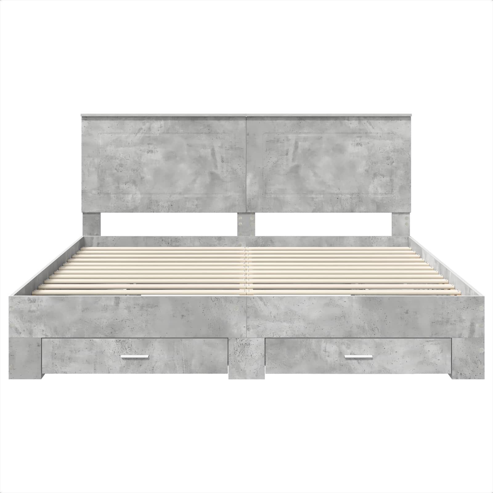 vidaXL Bedframe met lade Zwart en Zilver 200 x 200 cm Bewerkt hout