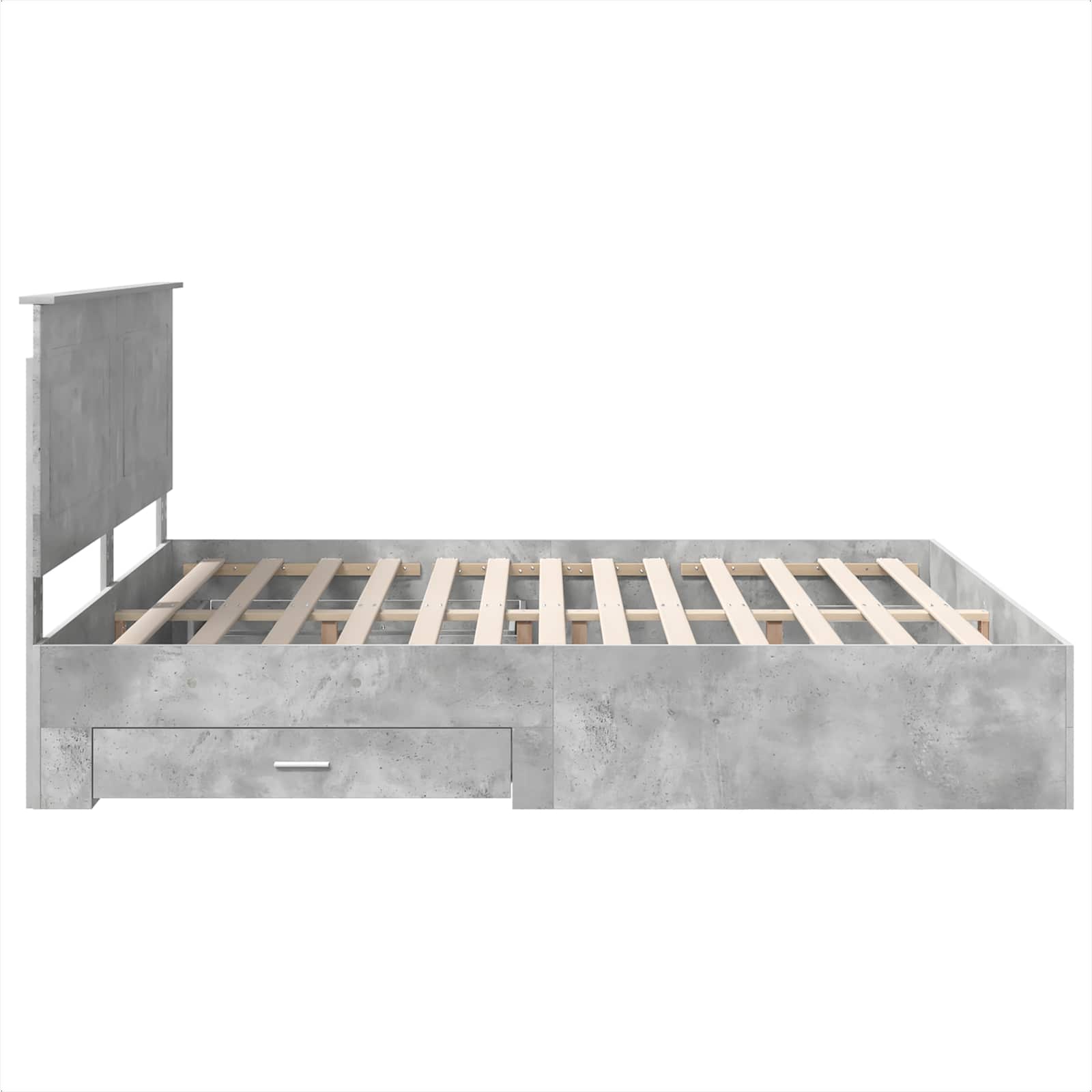 vidaXL Bedframe met lade Zwart en Zilver 200 x 200 cm Bewerkt hout