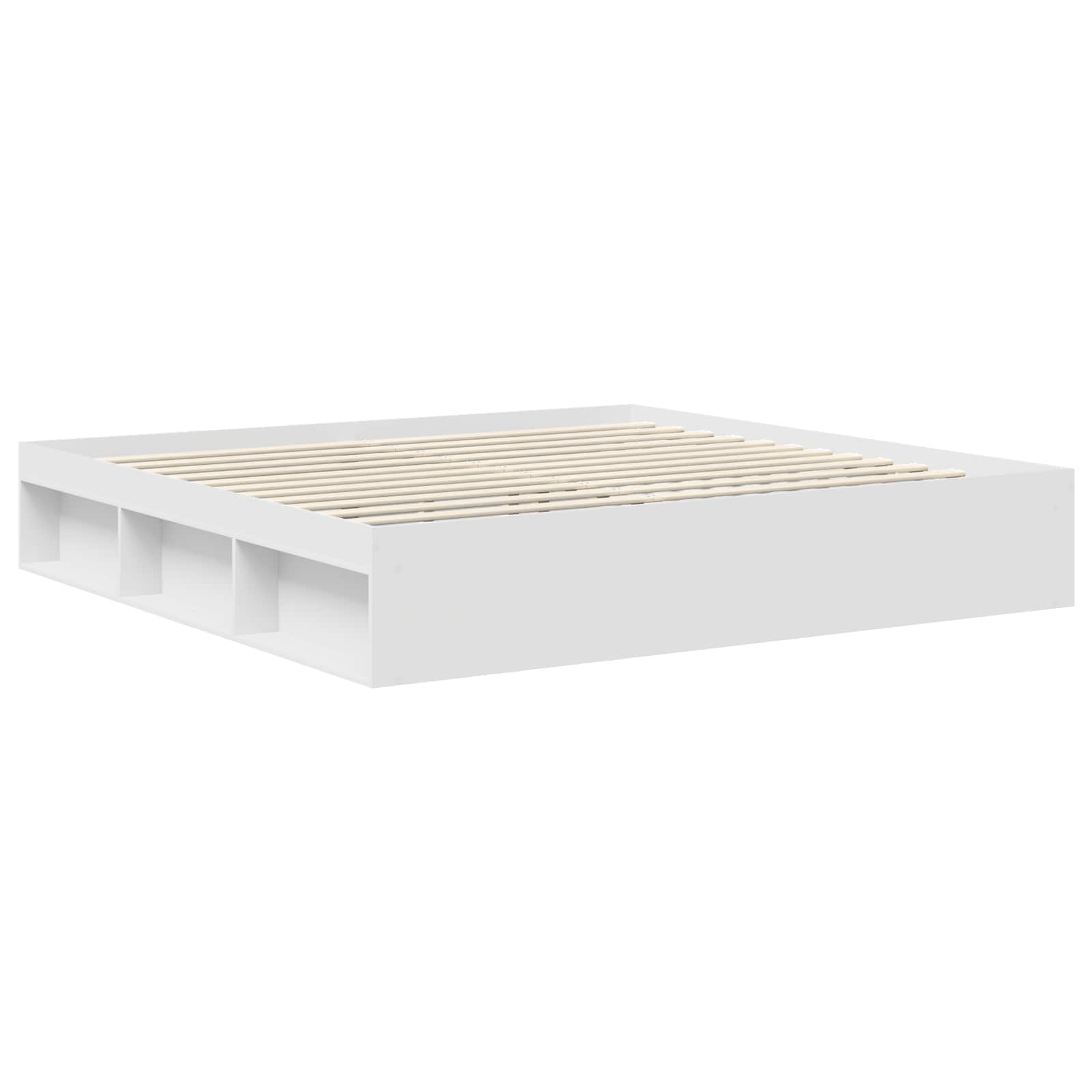 vidaXL Bedframe met hoofdeinde Wit 200 x 200 cm Massief grenenhout