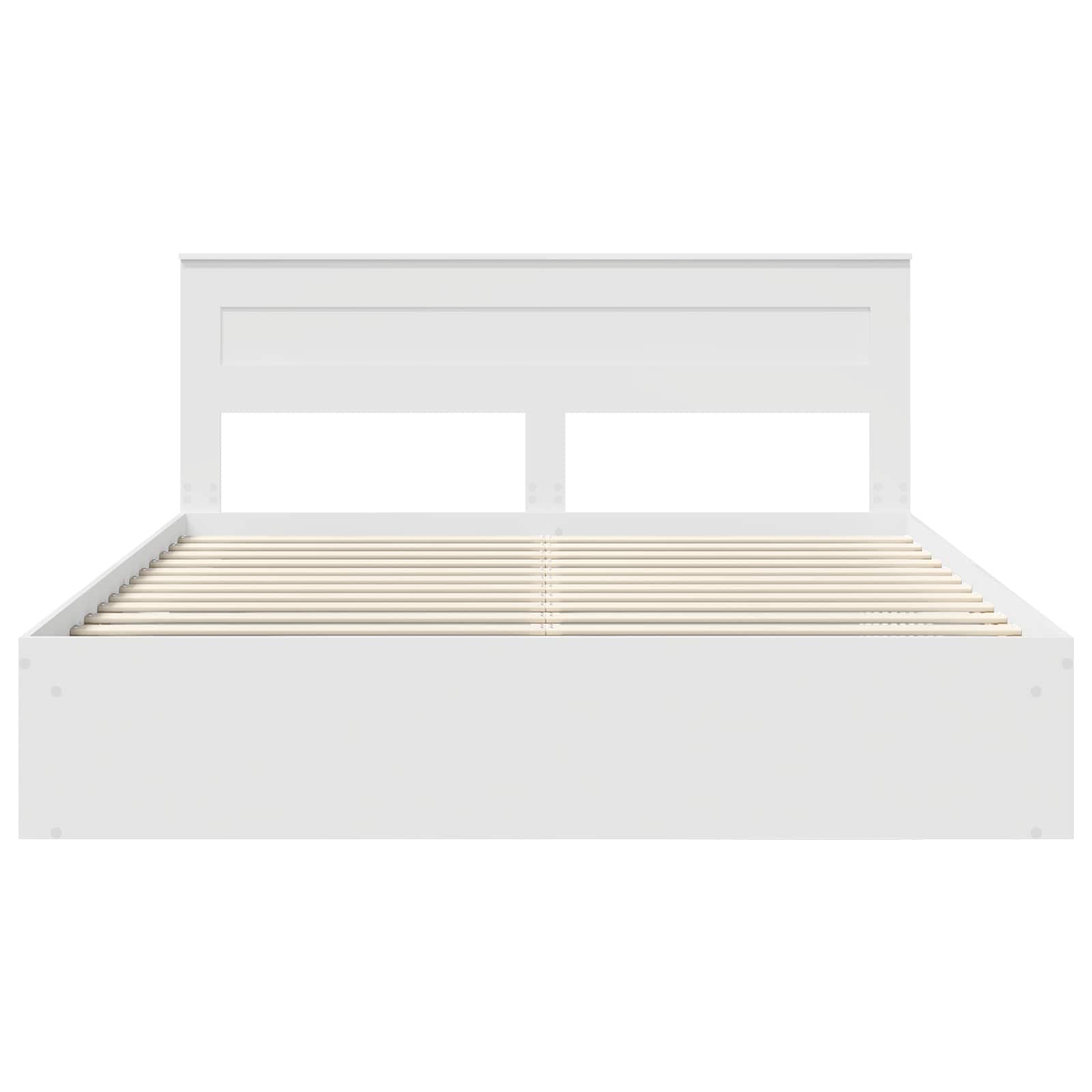 vidaXL Bedframe met hoofdeinde Wit 200 x 200 cm Massief grenenhout